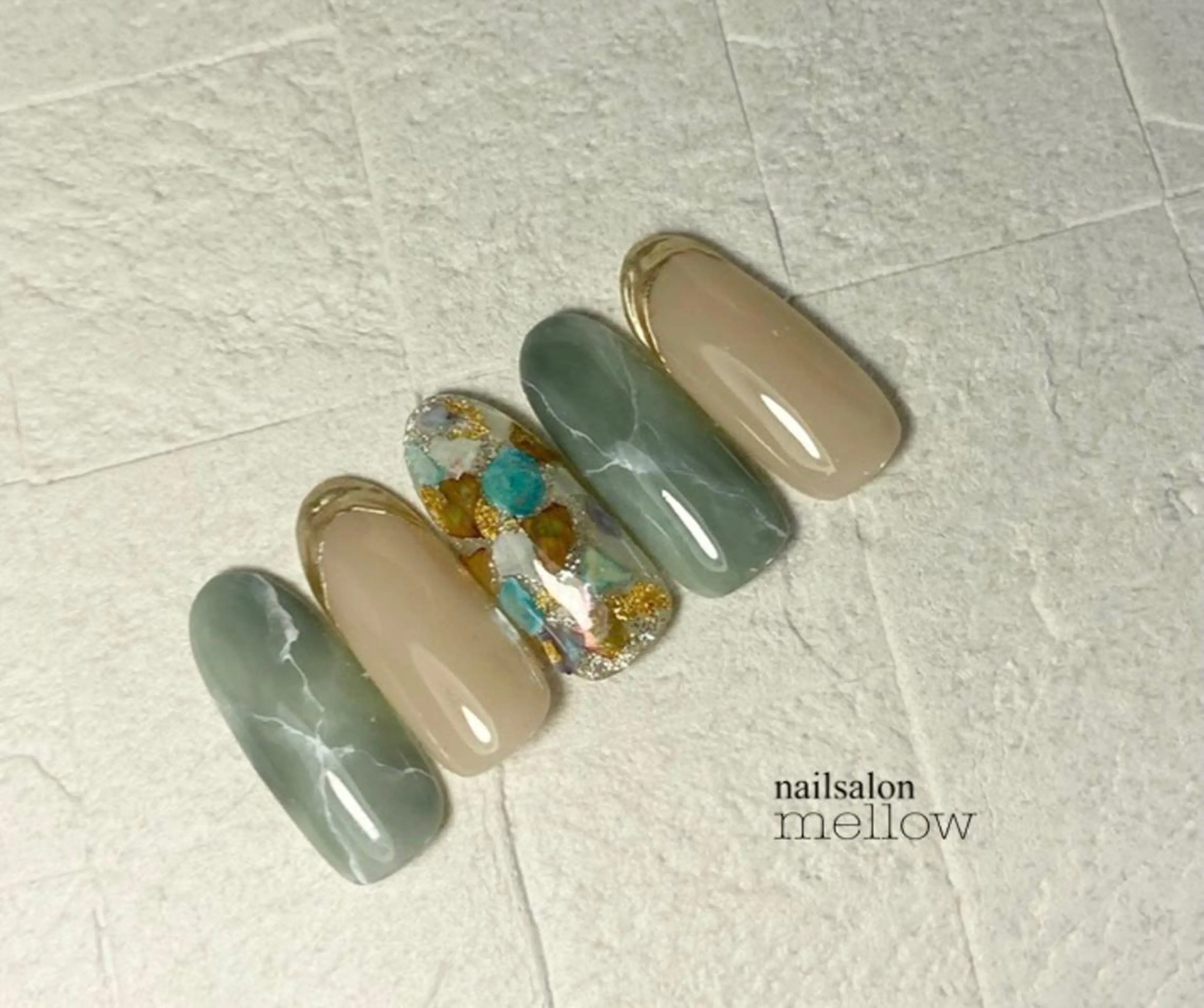 ネイル 大理石ネイル(マーブル) 大山 浩美のネイルデザイン