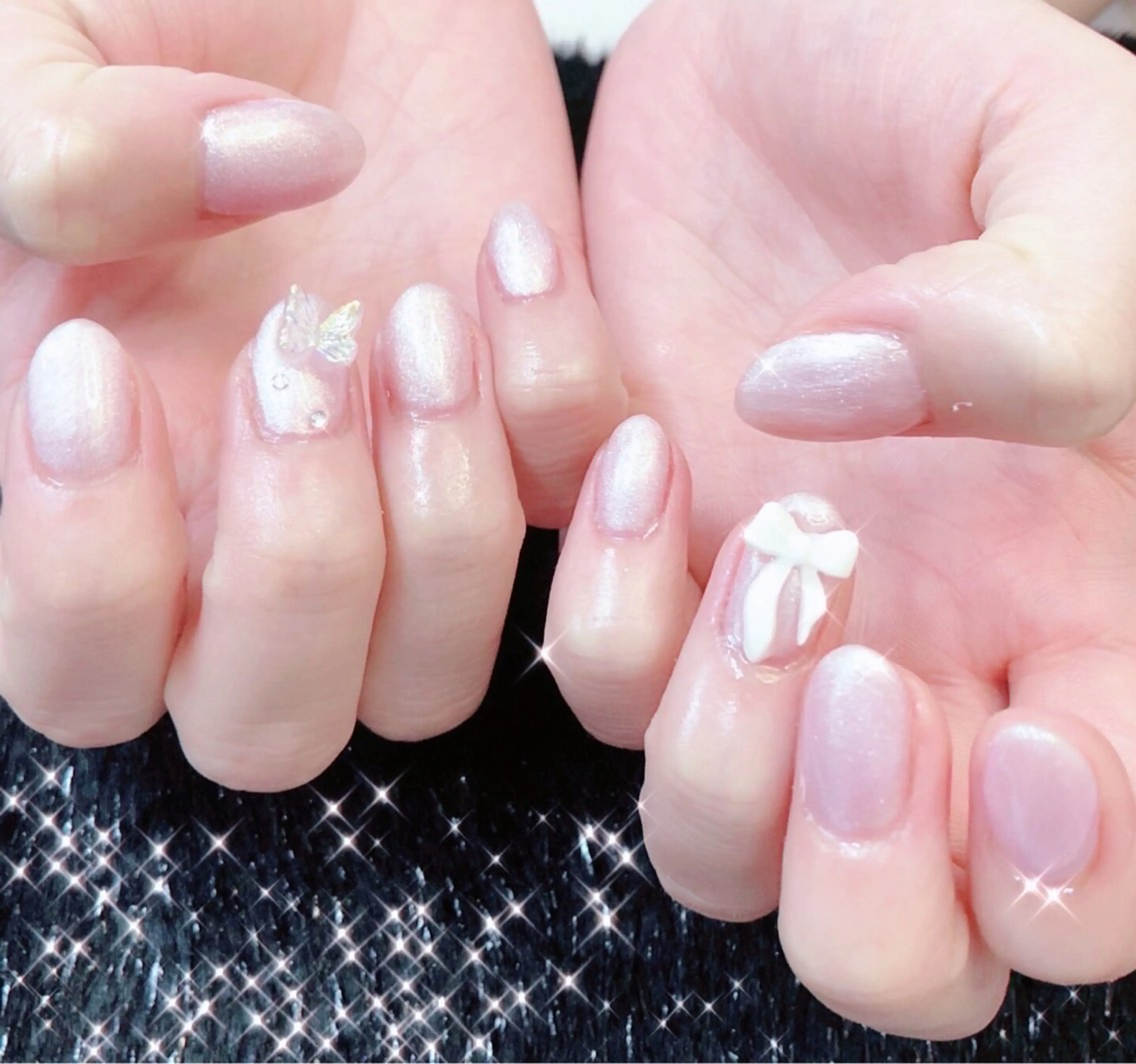 ネイル ブルー フットネイル ジェルネイル ハート 韓国ネイル 大門浜松町 ネイルのネイルデザイン