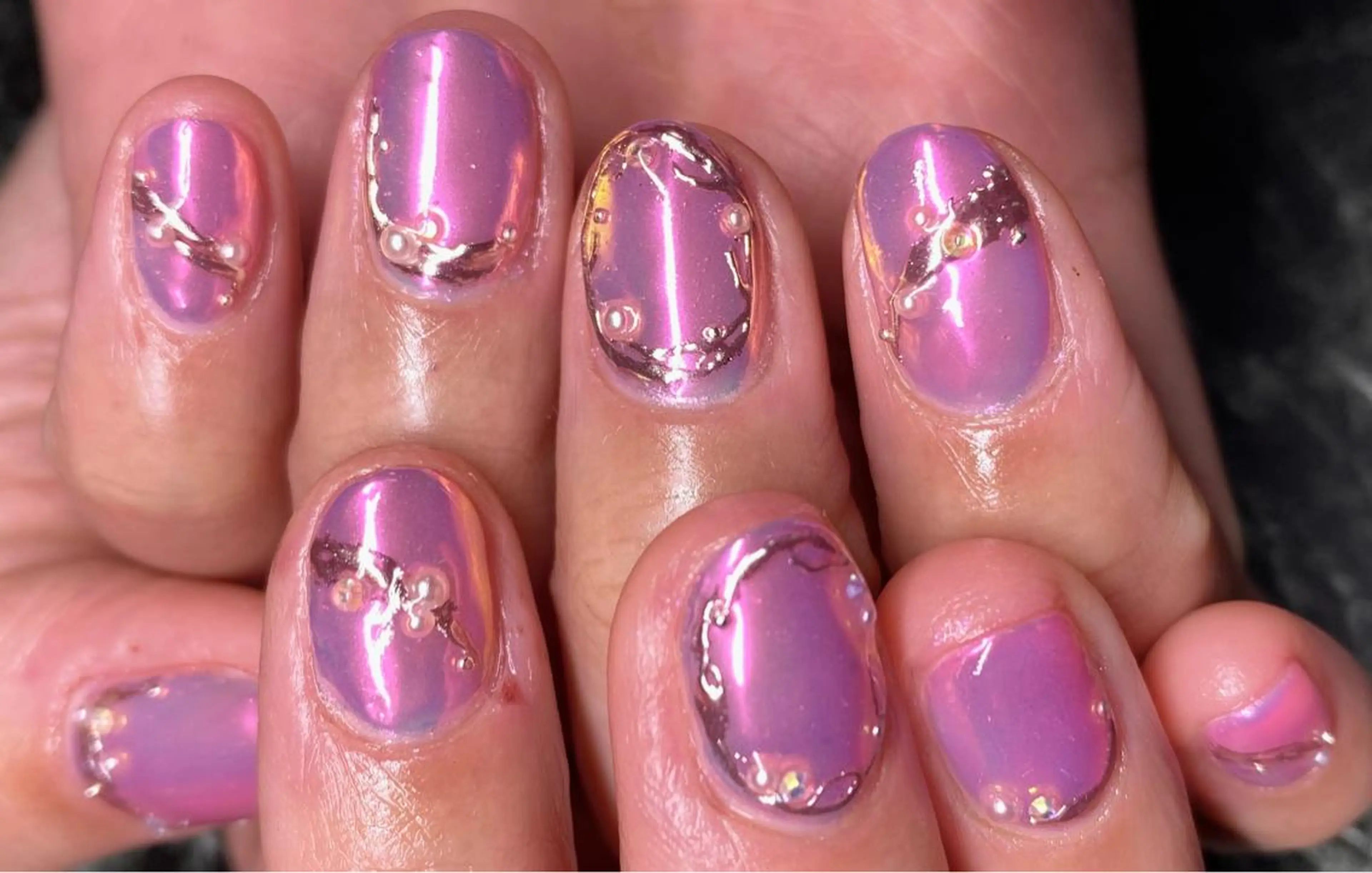 ネイル ミラーネイル ニュアンスネイル ピンク NAIL K-PIT ネイル ケーピットのネイルデザイン