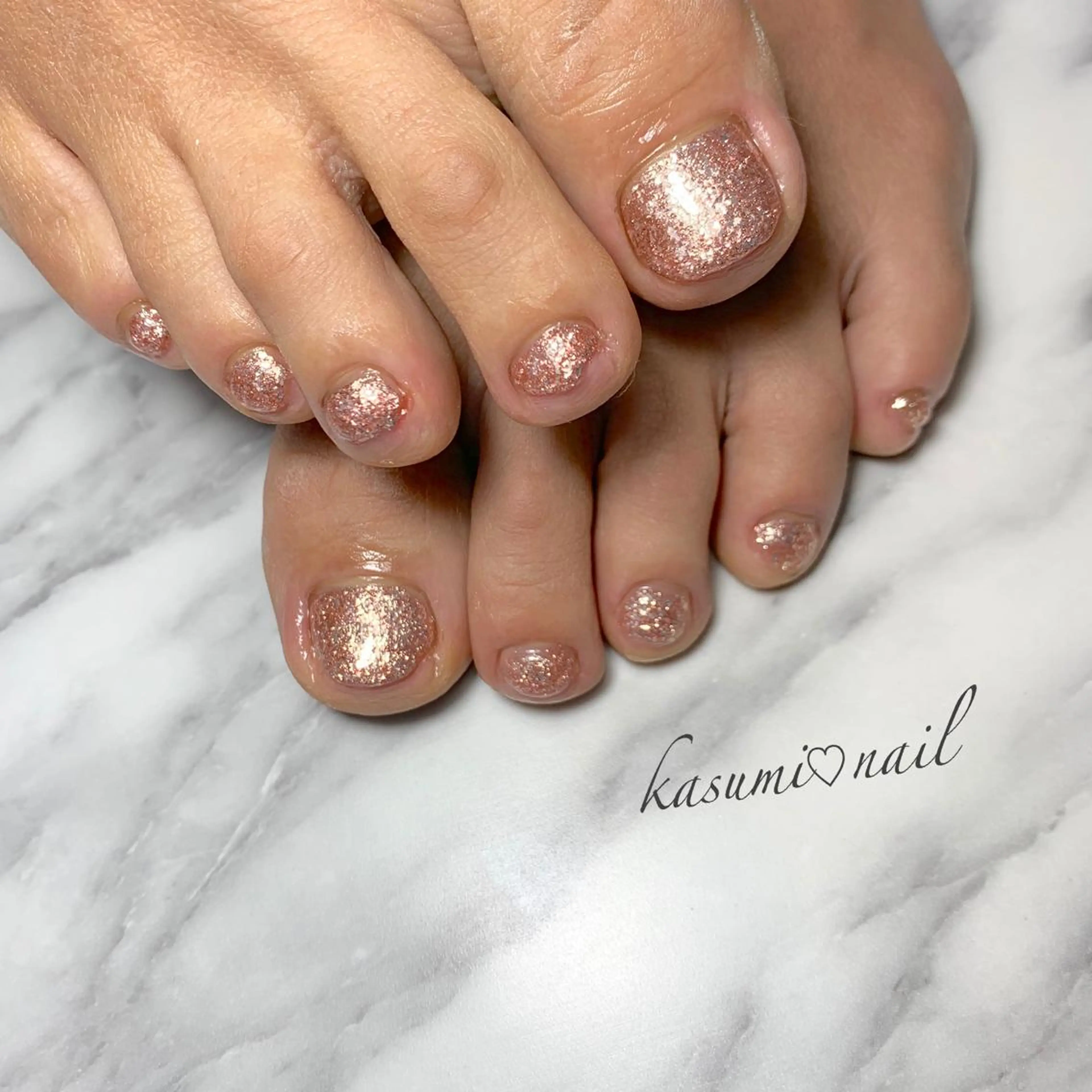 ネイル アートネイル フットネイル 大理石ネイル(マーブル) ミラーネイル ニュアンスネイル KASUMI♡ Nailのネイルデザイン