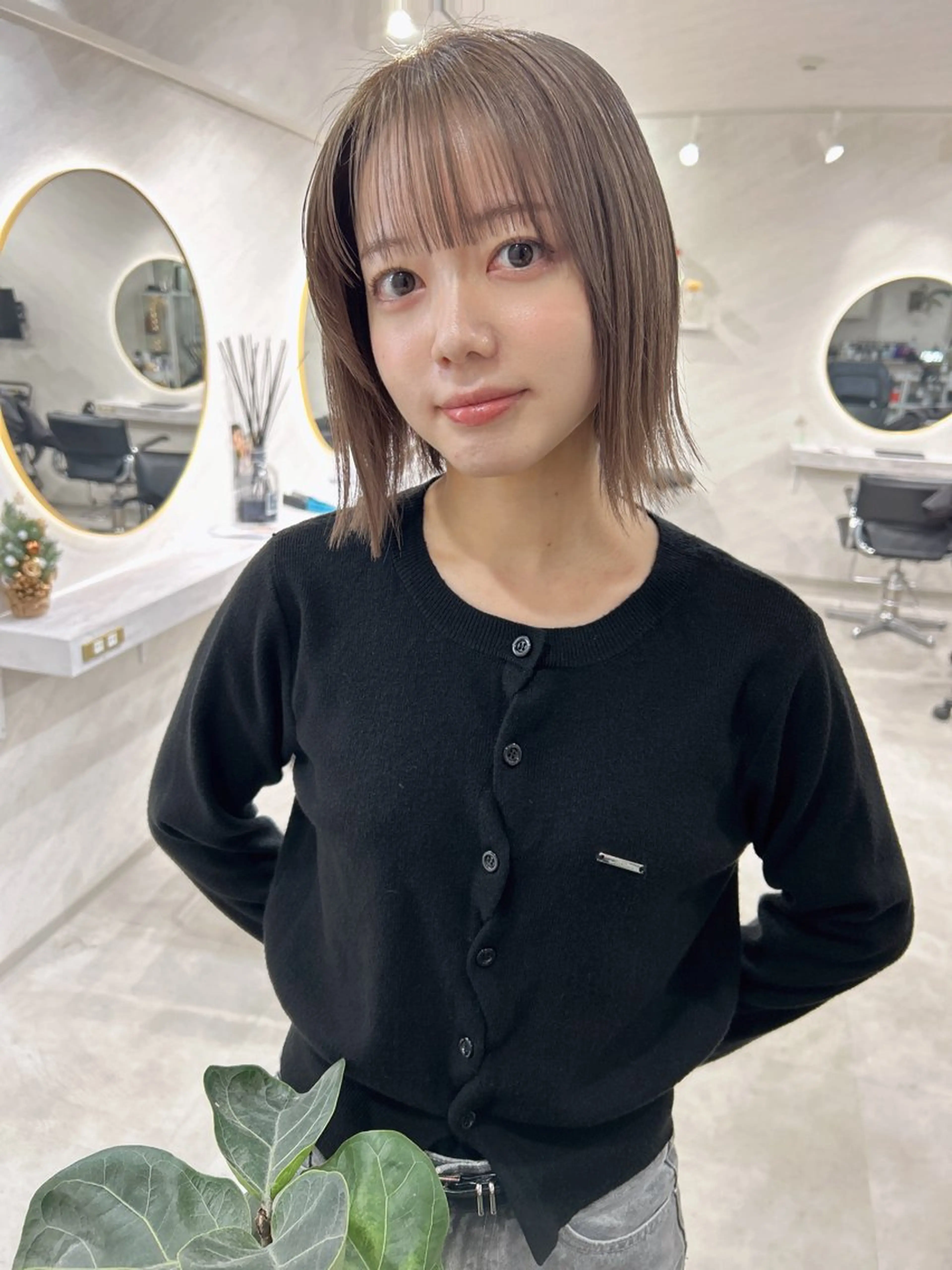 ミディアム カラー ヘアカラー トリートメント 髪質改善will hairdesignのヘアスタイル