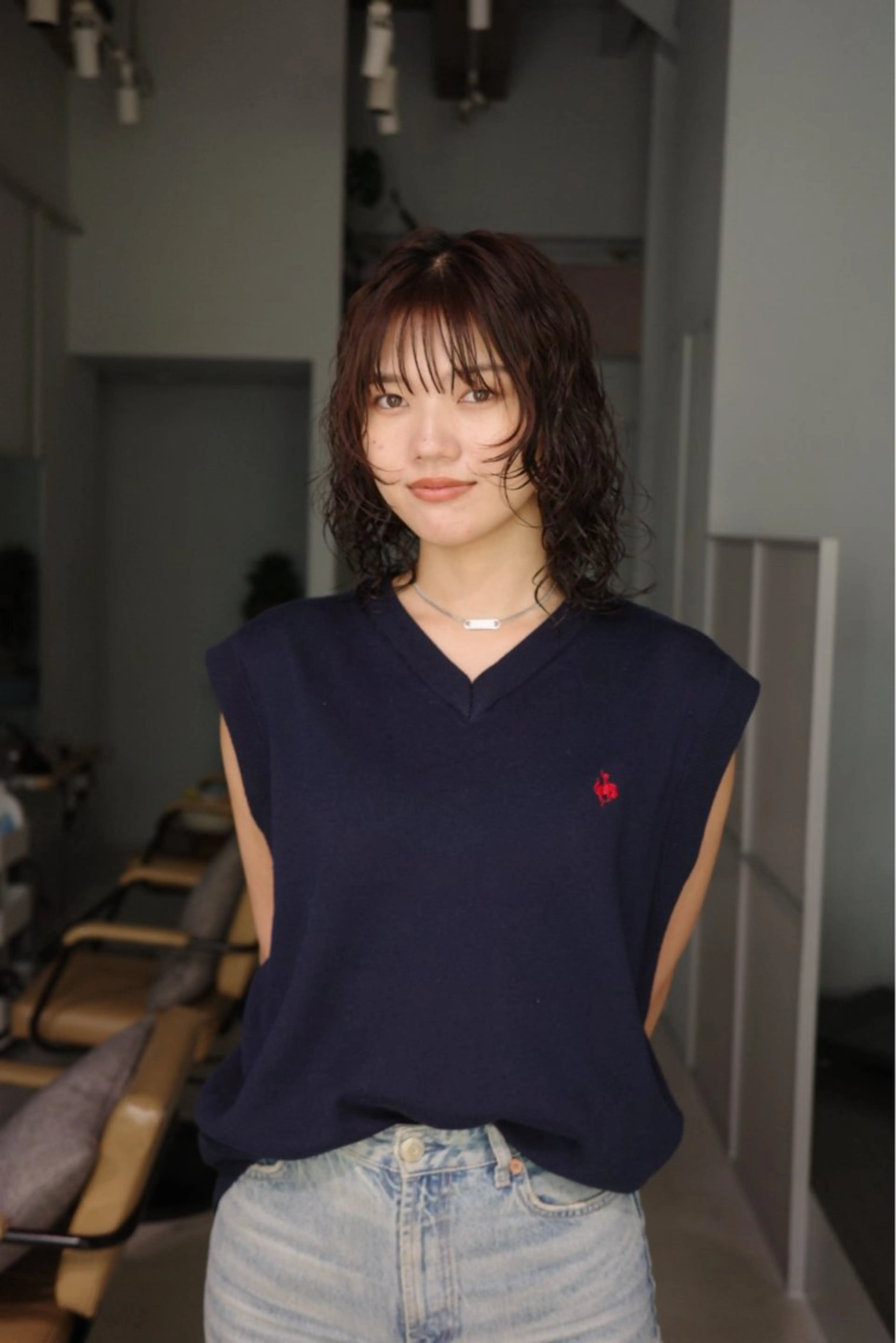 ミディアム パーマ ミディアムパーマ ボブ 外国人風カラー レイヤーカット ウルフカット 🌀渋谷ボブパーマ 🌀河野瑠太のヘアスタイル