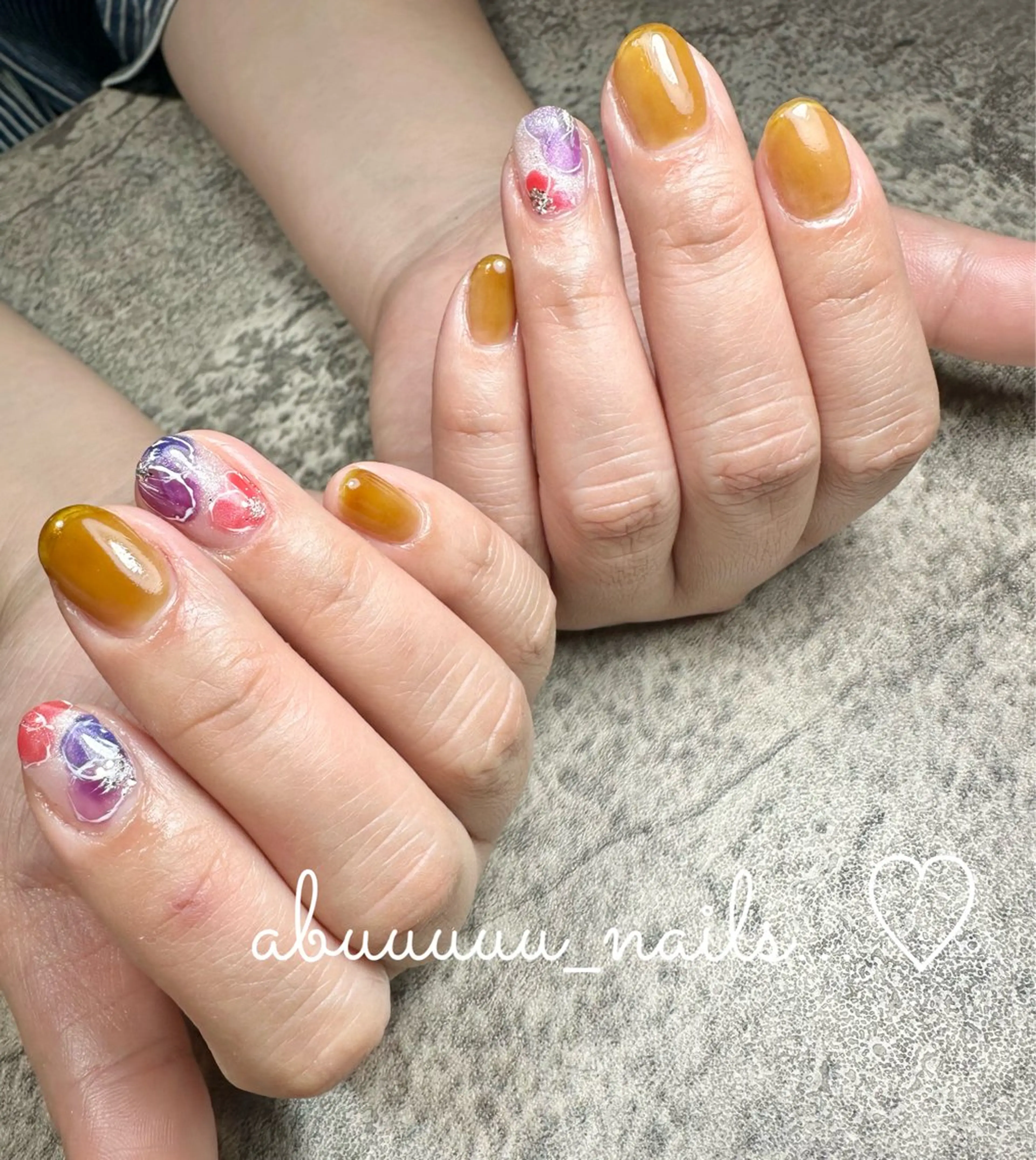 ネイル アートネイル フラワーネイル ニュアンスネイル abuuuuu nailsのネイルデザイン