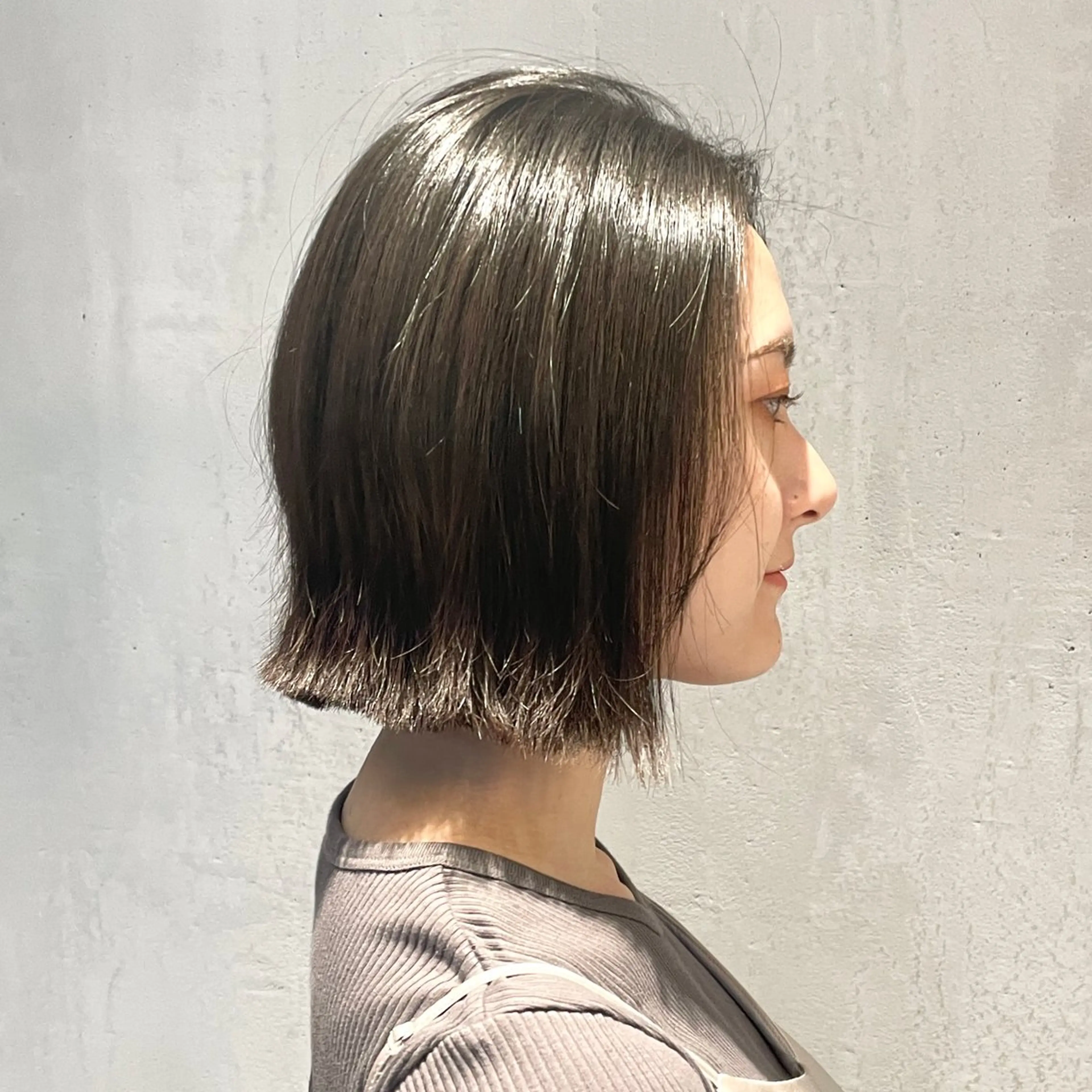 ミディアム カラー ボブ くびれヘア 外ハネヘア ヘアカラー トリートメント DX SHARE SALON所属・matka白髪ぼかし 大人ヘア/KEIKOのヘアスタイル