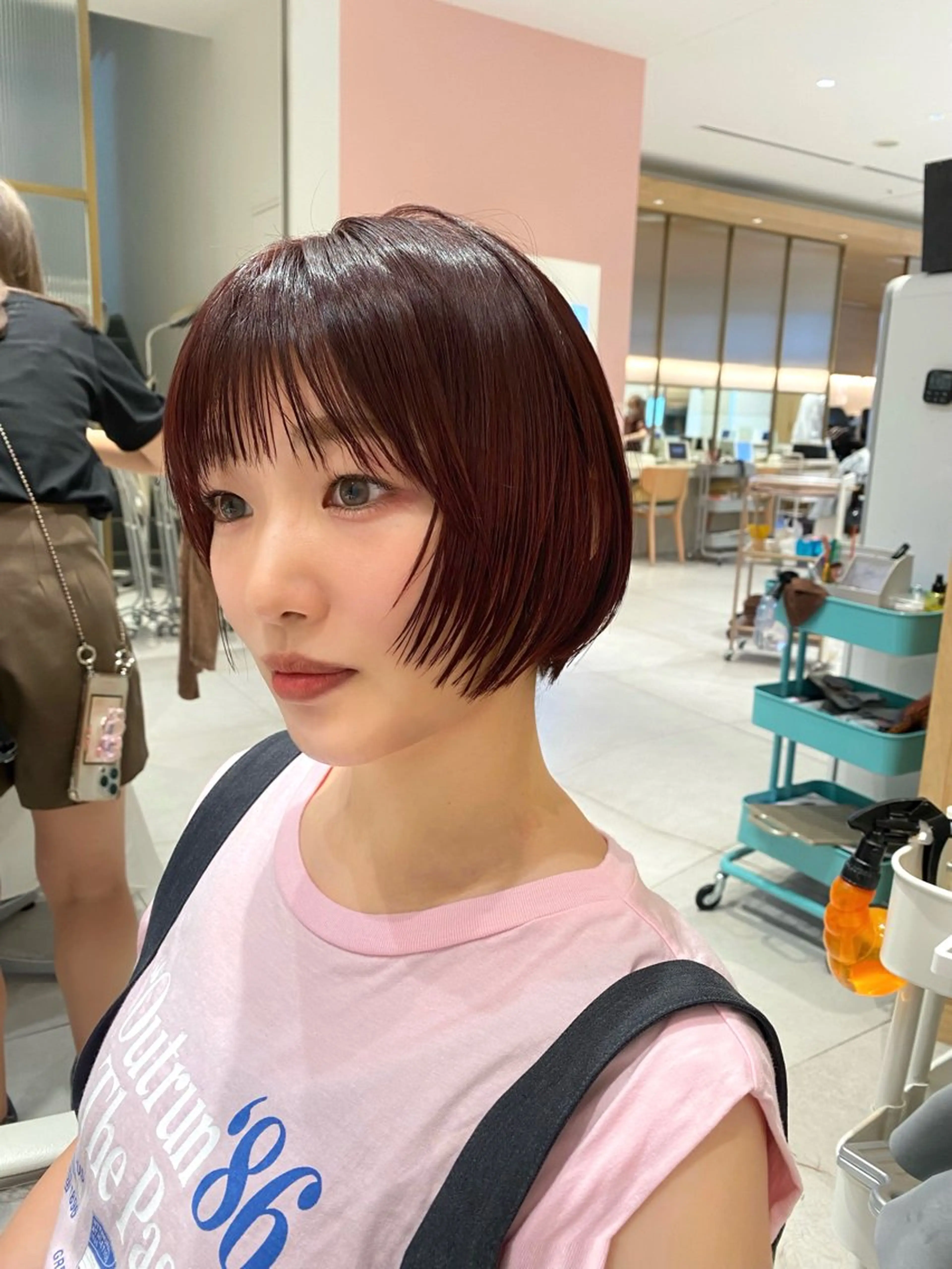 ミディアム カラー パーマ ヘアアレンジ カット 小野寺瑞希 /最小顔カットのヘアスタイル