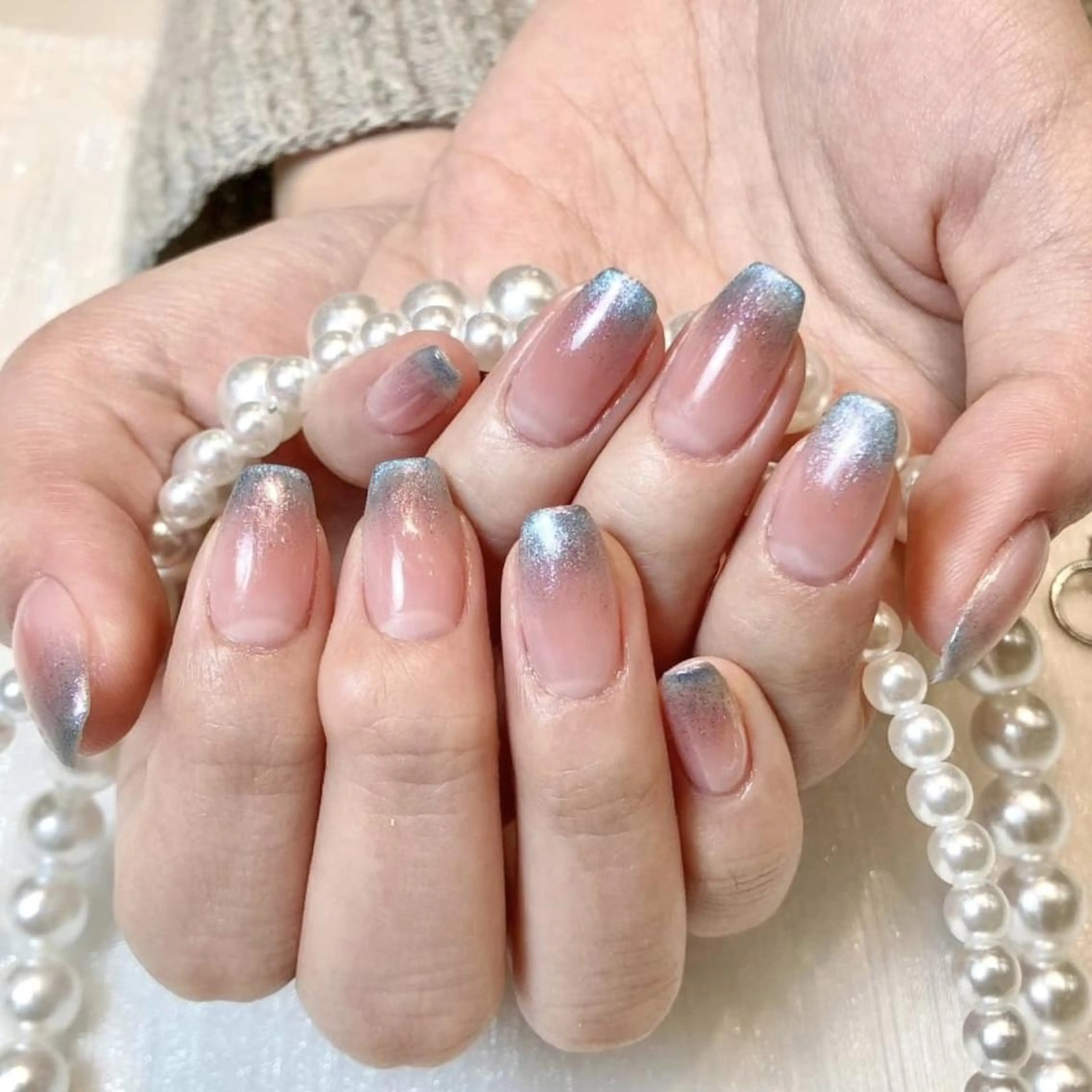 ネイル RAFFINE 月🦋🩵のネイルデザイン