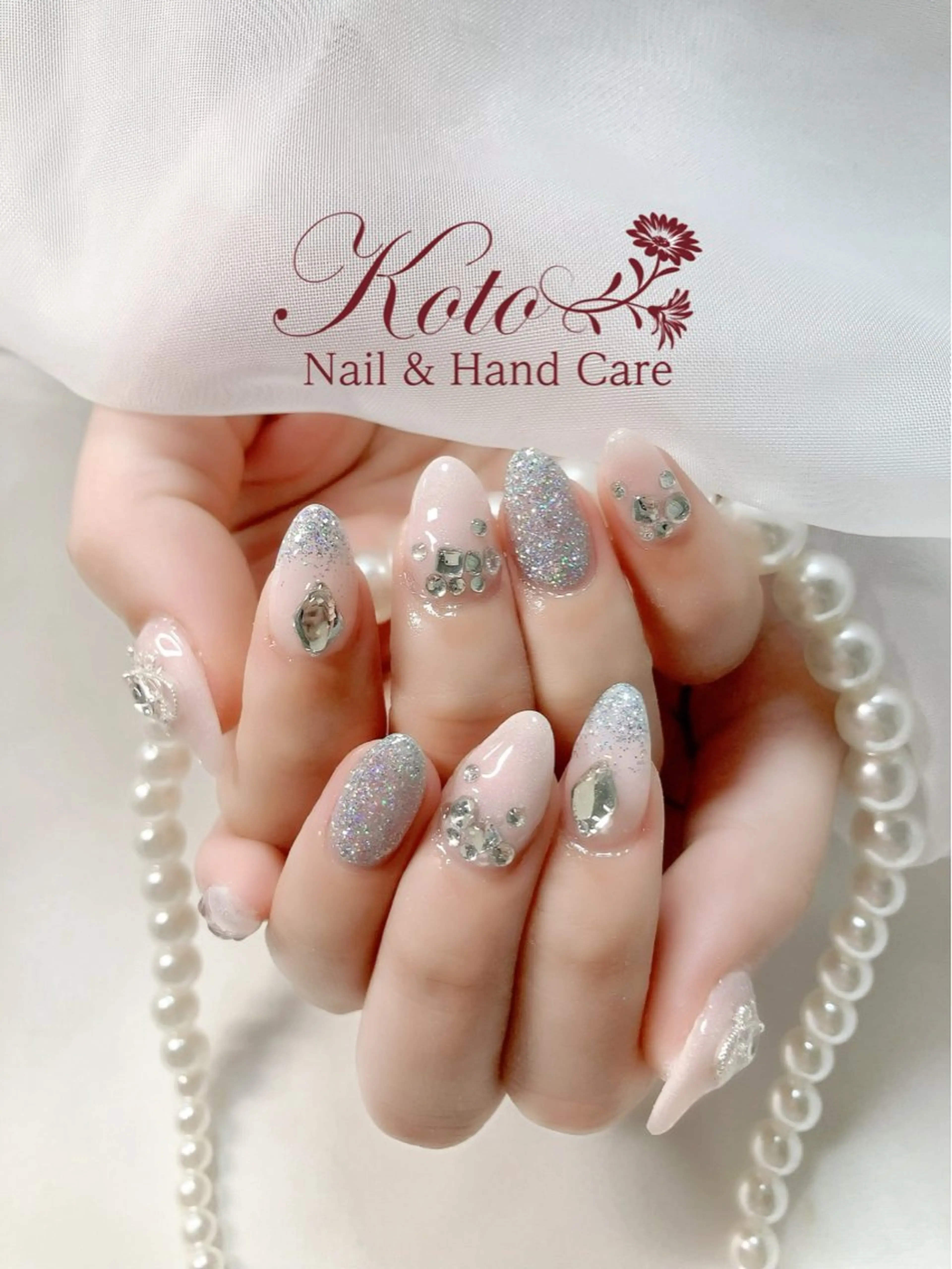 ネイル 長さ出し ジェルネイル 持ち込み ニュアンスネイル 赤色 ハンドネイル Nail Salon KOTOのネイルデザイン