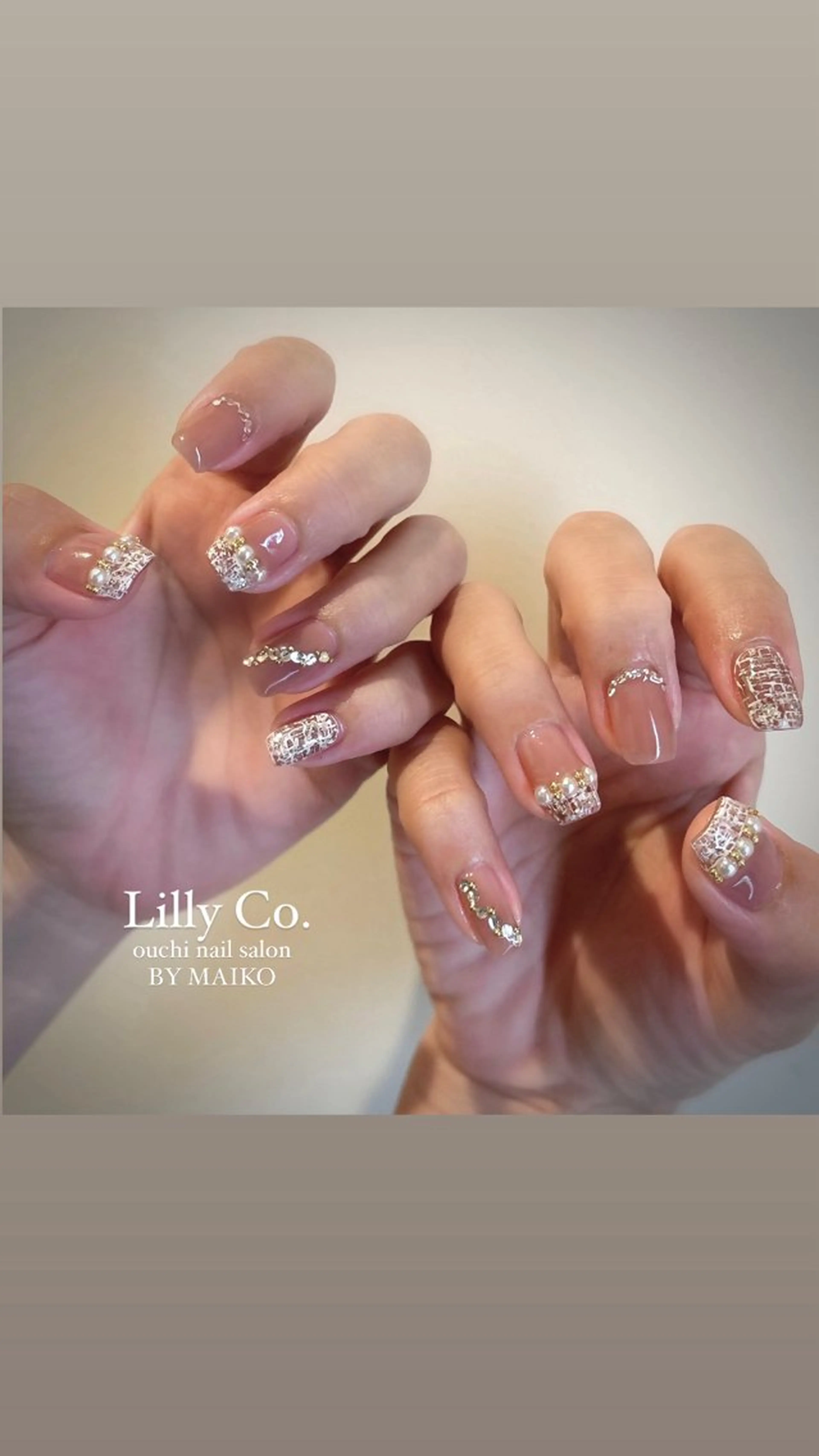 ネイル ツイードネイル ハンドネイル ハンドケア Lilly Co.のネイルデザイン