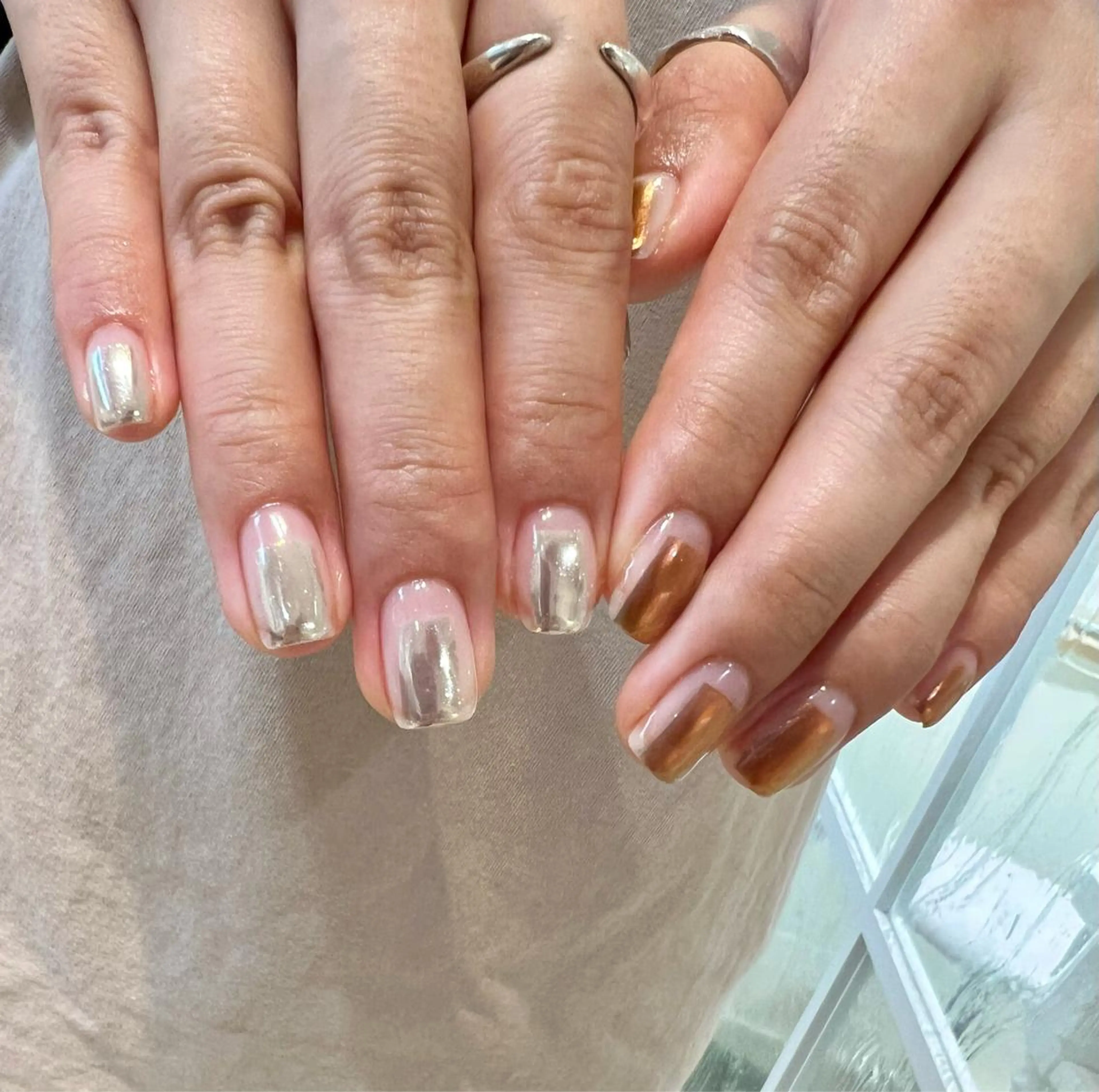 ネイル ミラーネイル スクエアネイル JurerEye☆ Marikoのネイルデザイン