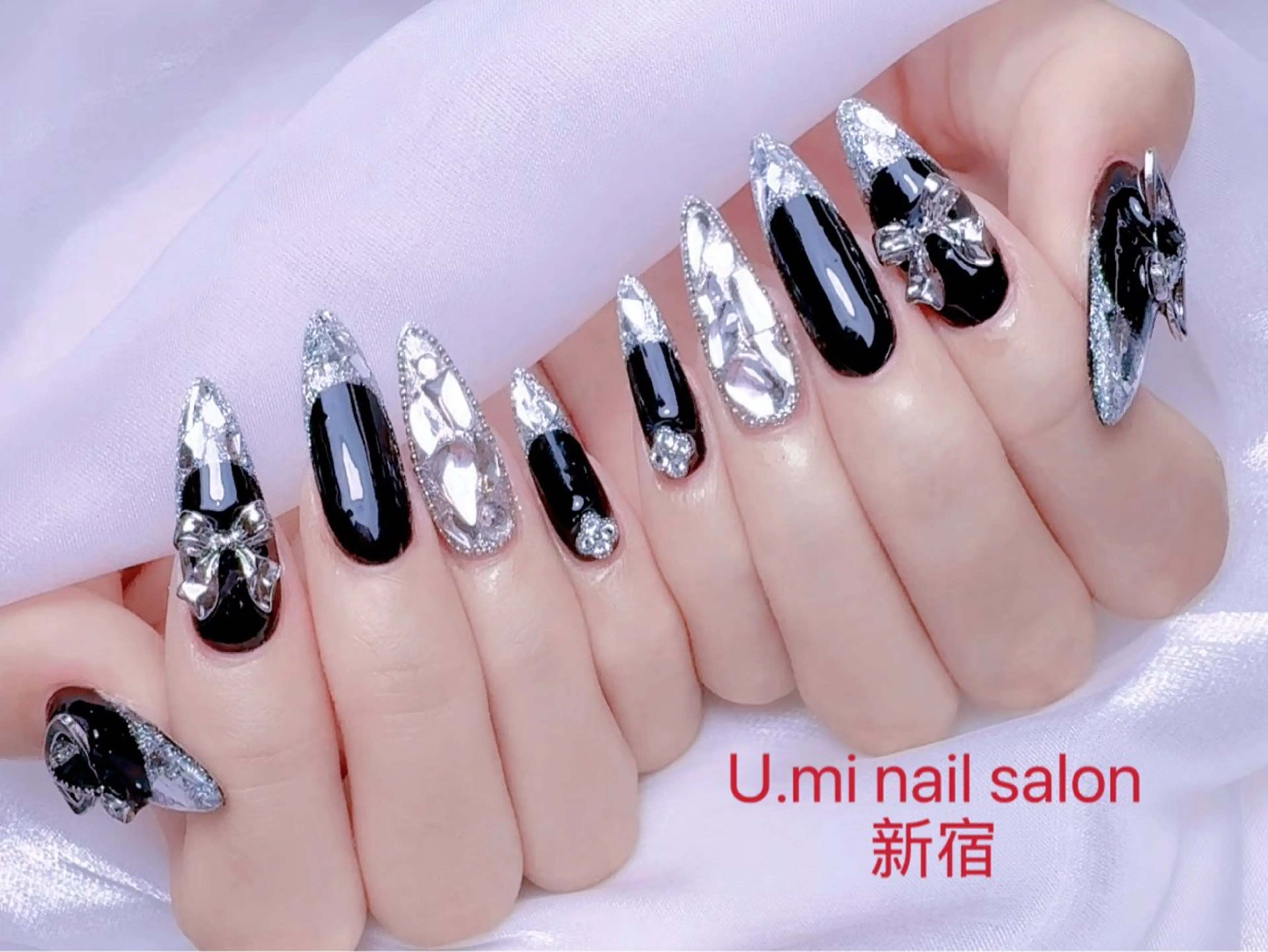 ネイル ボルドー チークネイル 長さ出し フレンチネイル ジェルネイル UMI ネイルサロン新宿🎀のネイルデザイン