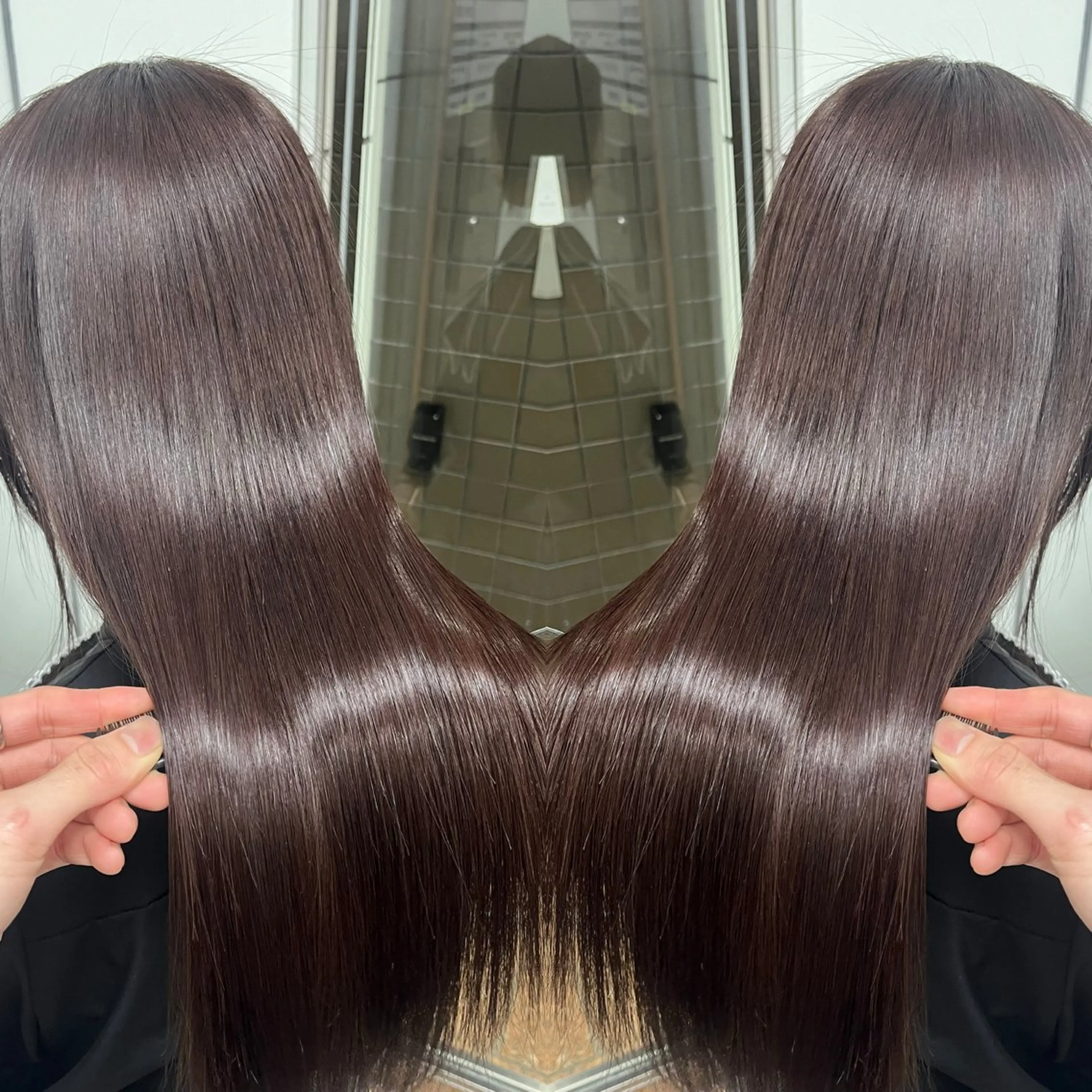 ロング カット 縮毛矯正 トリートメント 石原 悠貴のヘアスタイル