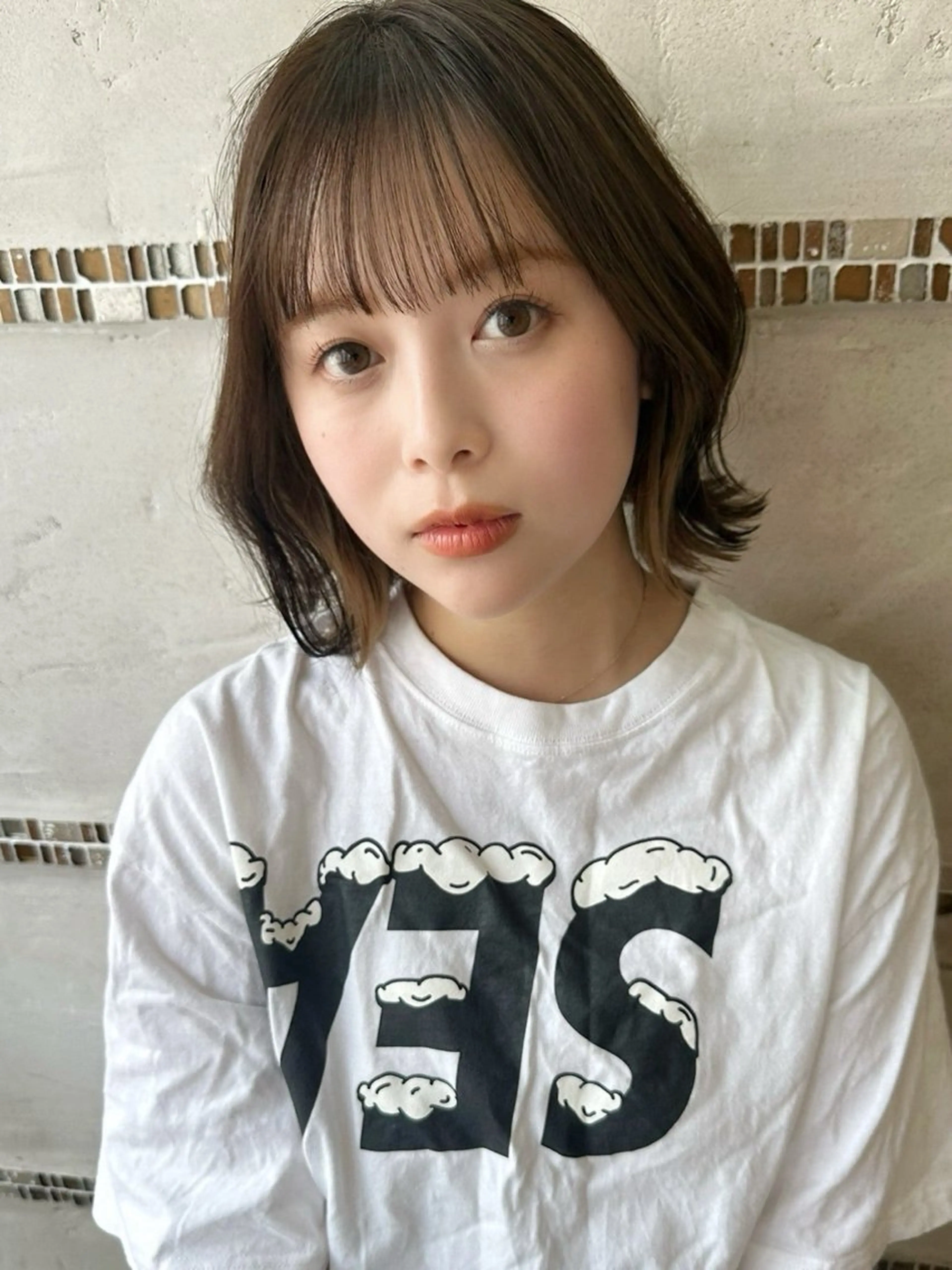 ミディアム ボブ くびれヘア カット ヘアカラー トリートメント 似合わせヘア/ボブ/ ミディアム/Takaのヘアスタイル