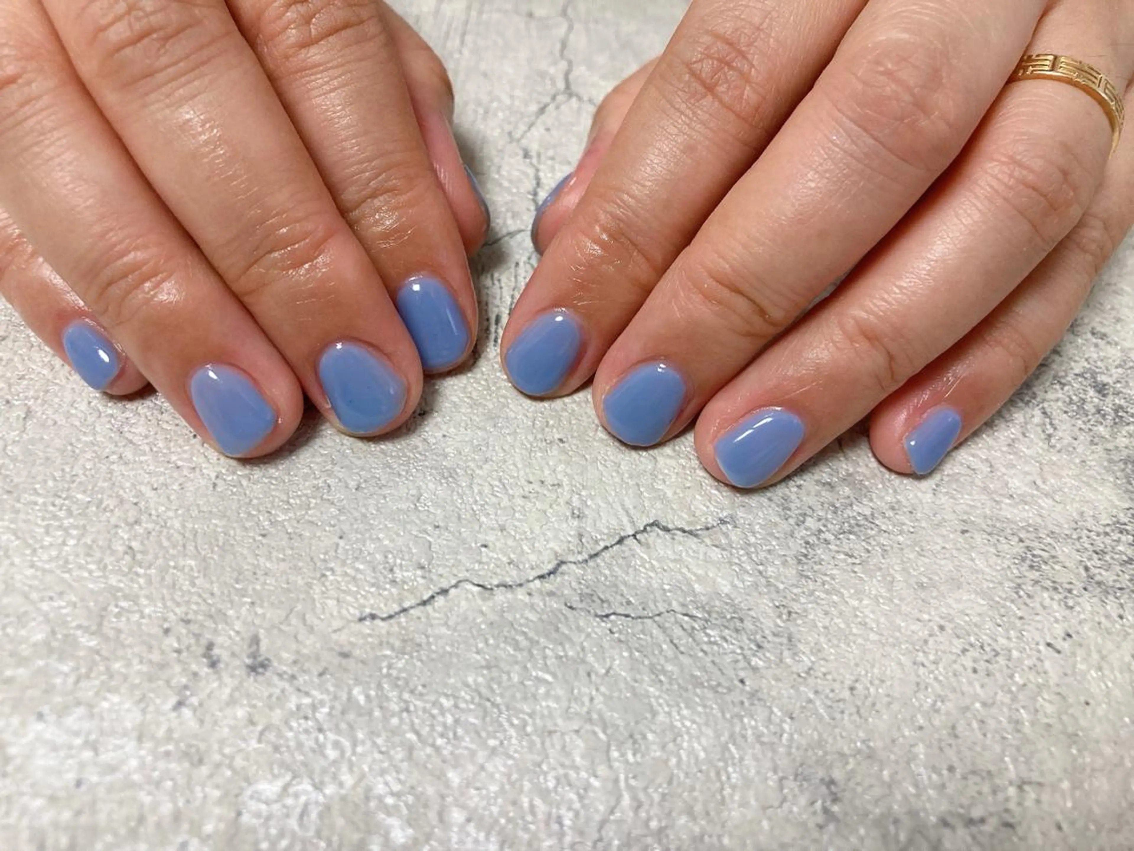 ネイル ブルー ワンカラーネイル ハンドネイル Mogu nail 二子玉川のネイルデザイン