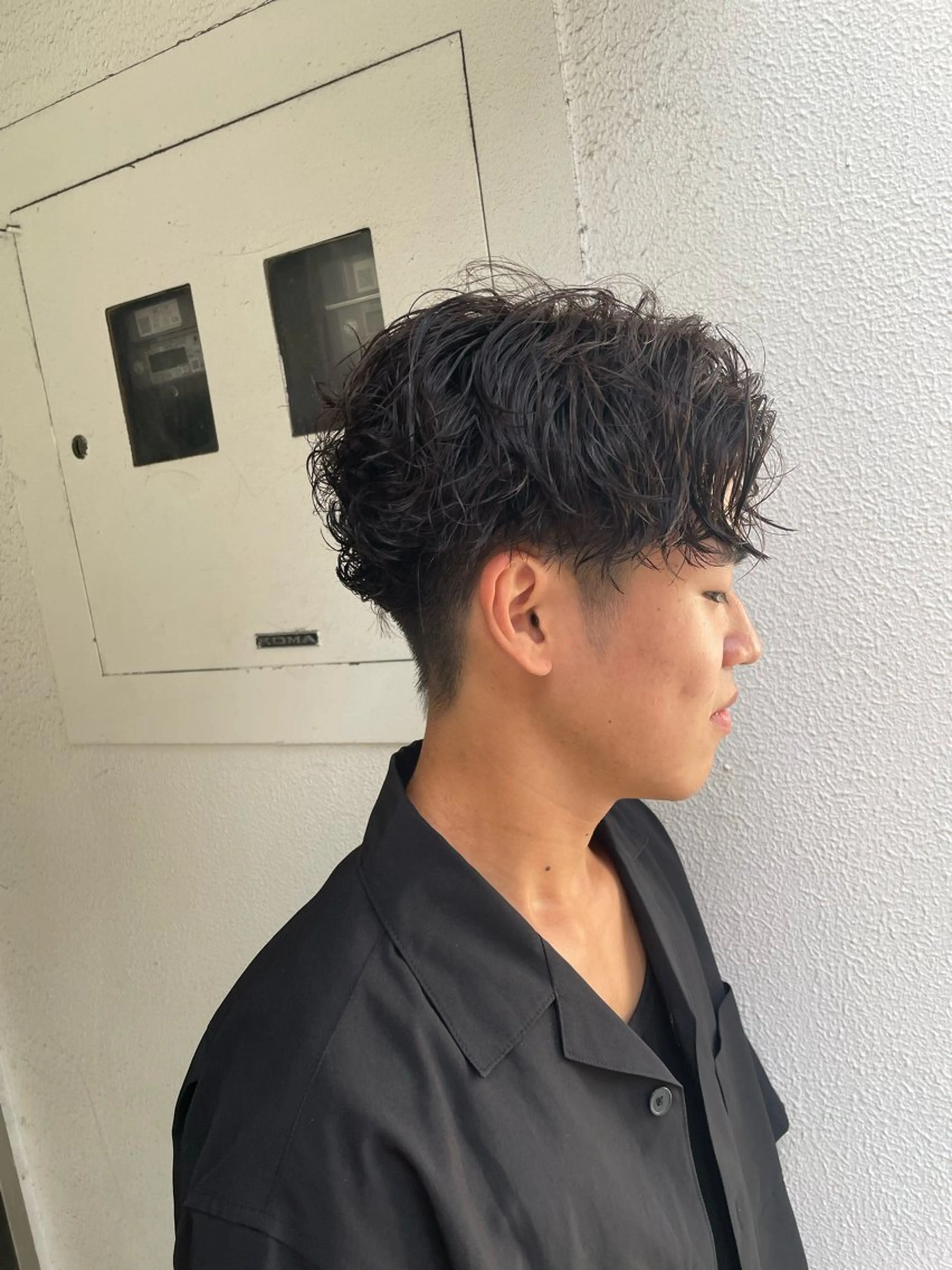 メンズ カット パーマ ヘアセット フリーランスシェアサロンルレイル所属・心斎橋/メンズ /ルレイル/地形真希のヘアスタイル