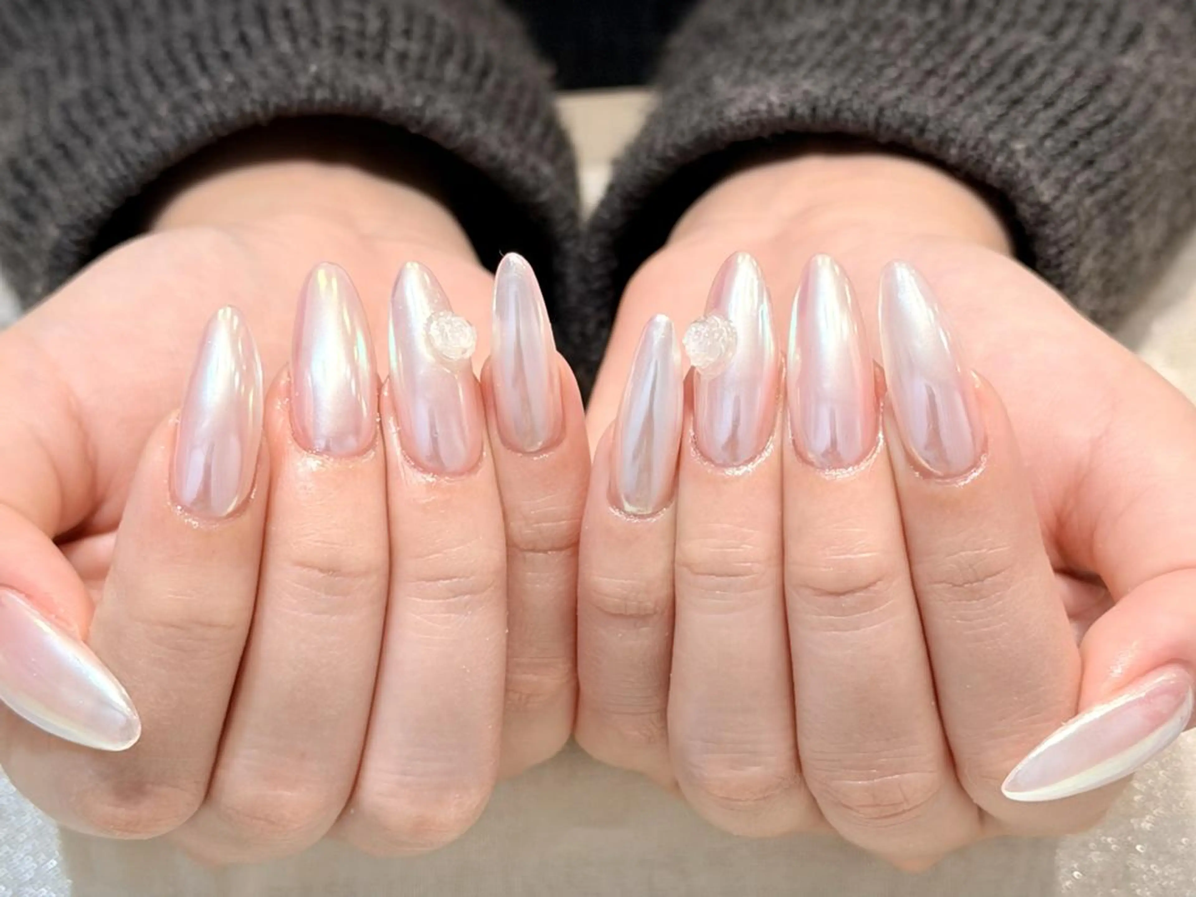 ネイル オーロラネイル 長さ出し ミラーネイル CHERIRNAIL ブンのネイルデザイン