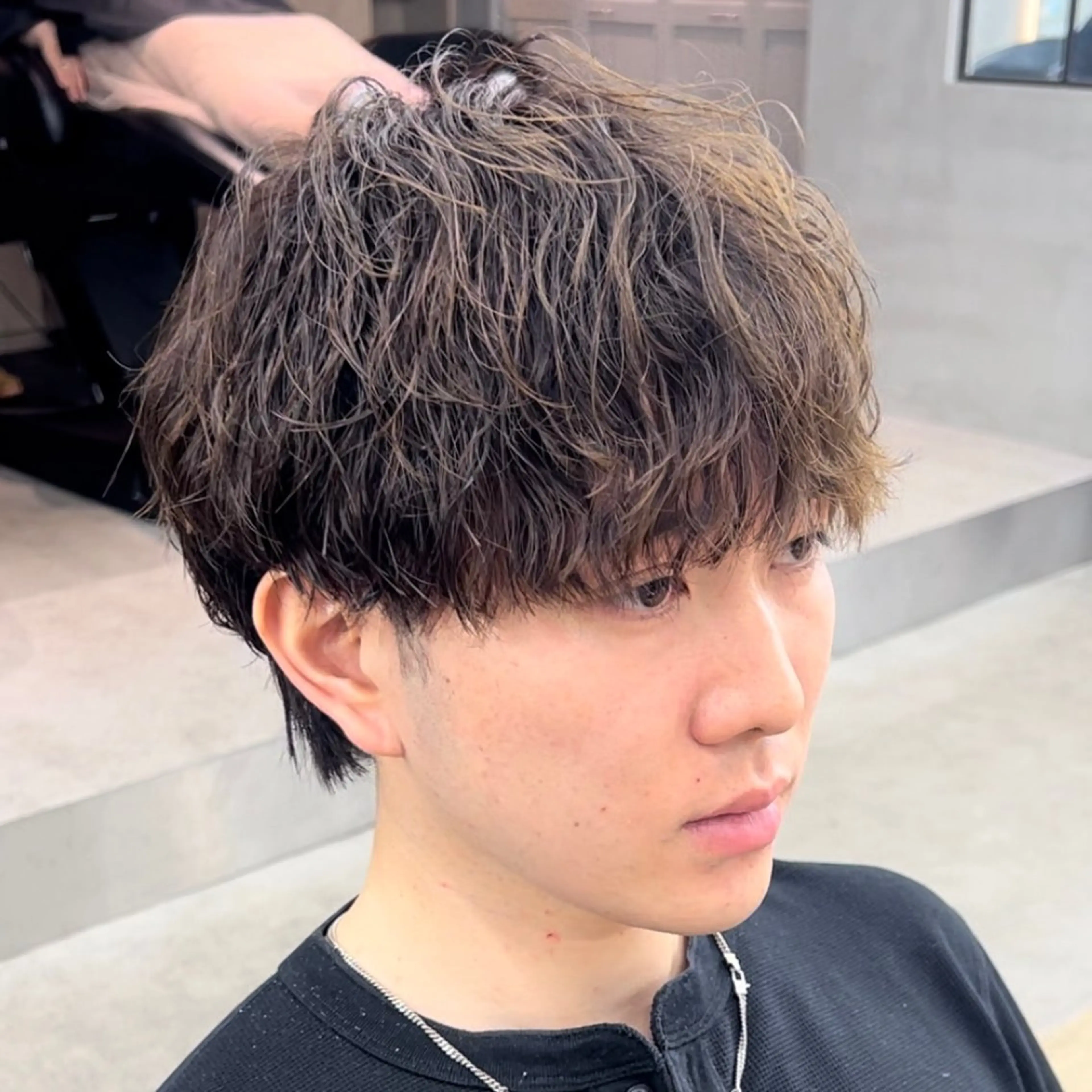 パーマ メンズ メンズ韓国風 マッシュウルフ マッシュ メンズパーマ 波巻きパーマ カット パーマ トリートメント メンズ/韓国レイヤー /縮毛矯正/📍爽太のヘアスタイル