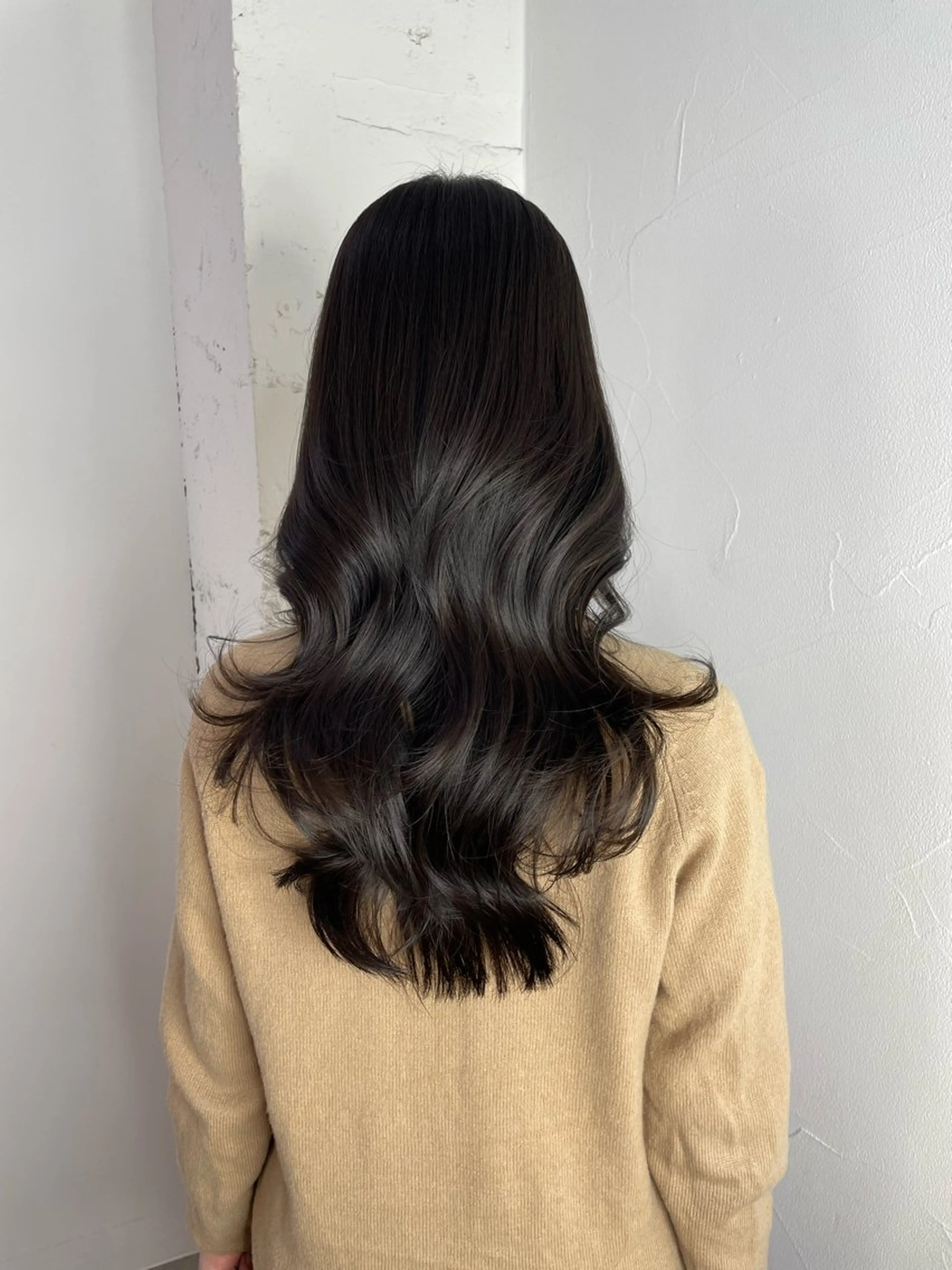 ロング カット ヘアカラー トリートメント MINAMO 韓国レイヤーのヘアスタイル