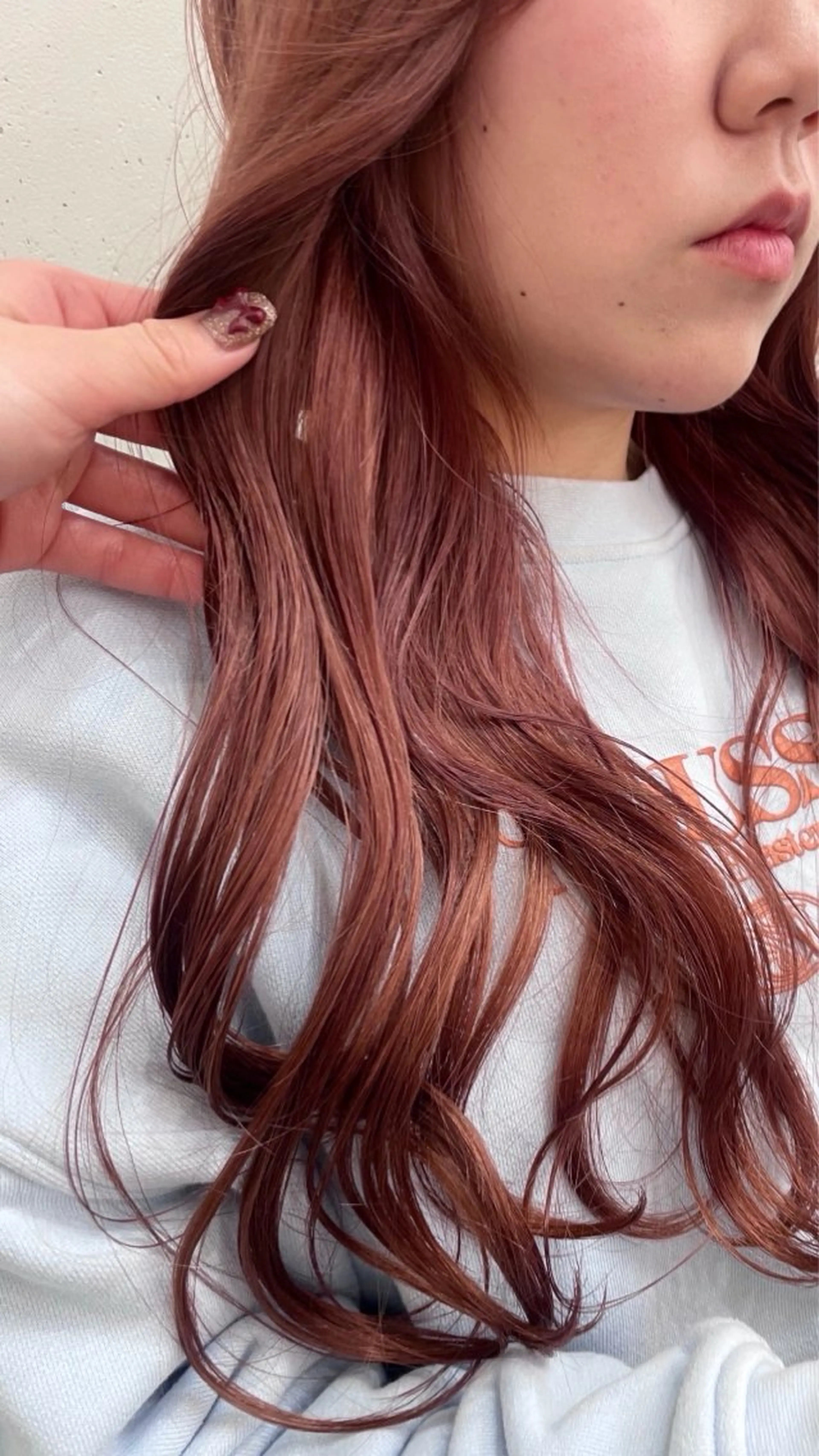 ロング カラー ダブルカラー ピンクカラー カット ヘアカラー トリートメント ROMMY.所属・ナカノユウ/本厚木/ レイヤーカットのヘアスタイル