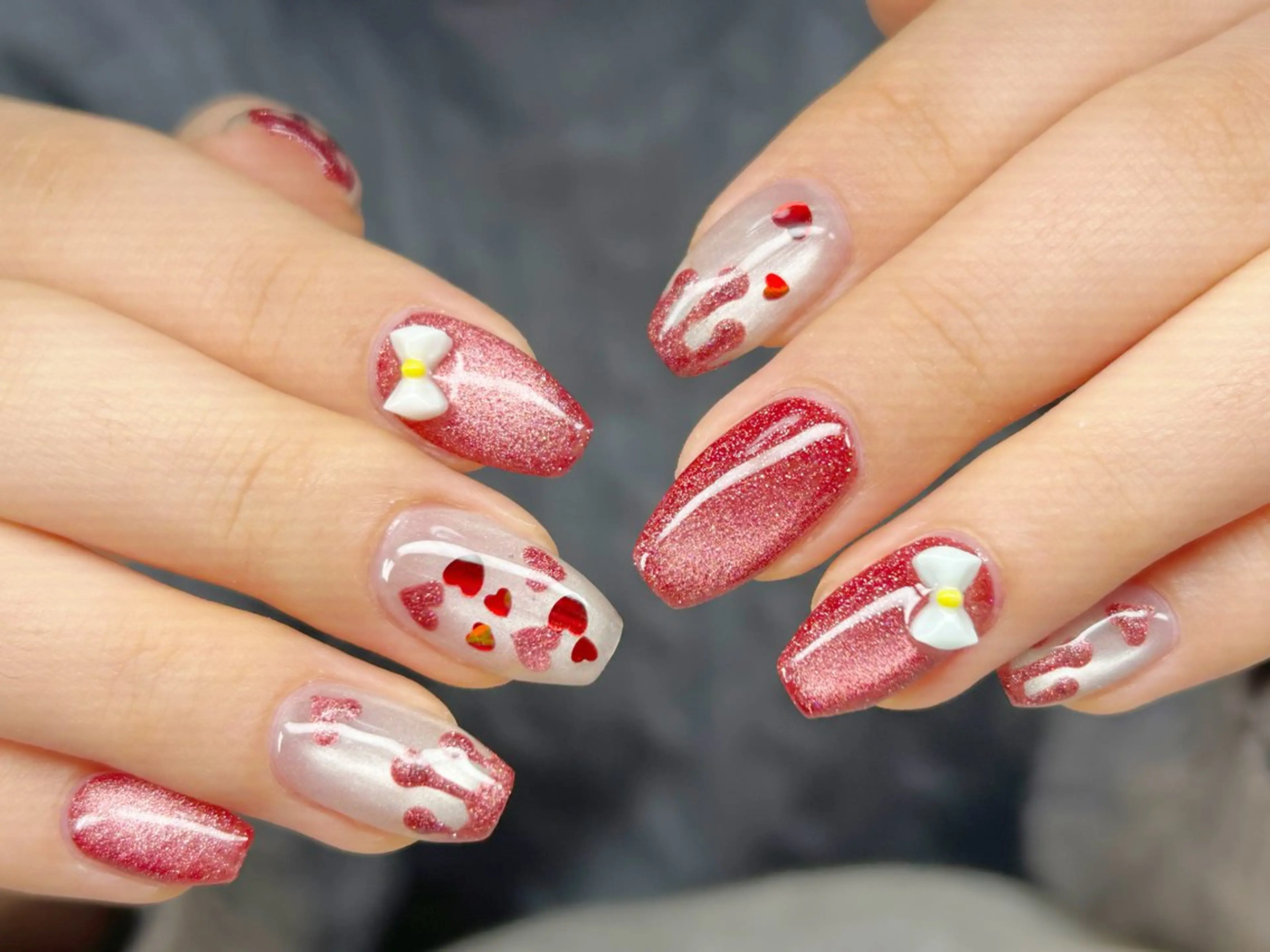 ネイル アートネイル チークネイル 成人式 入学式 長さ出し ハンドネイル Lino Nailのネイルデザイン