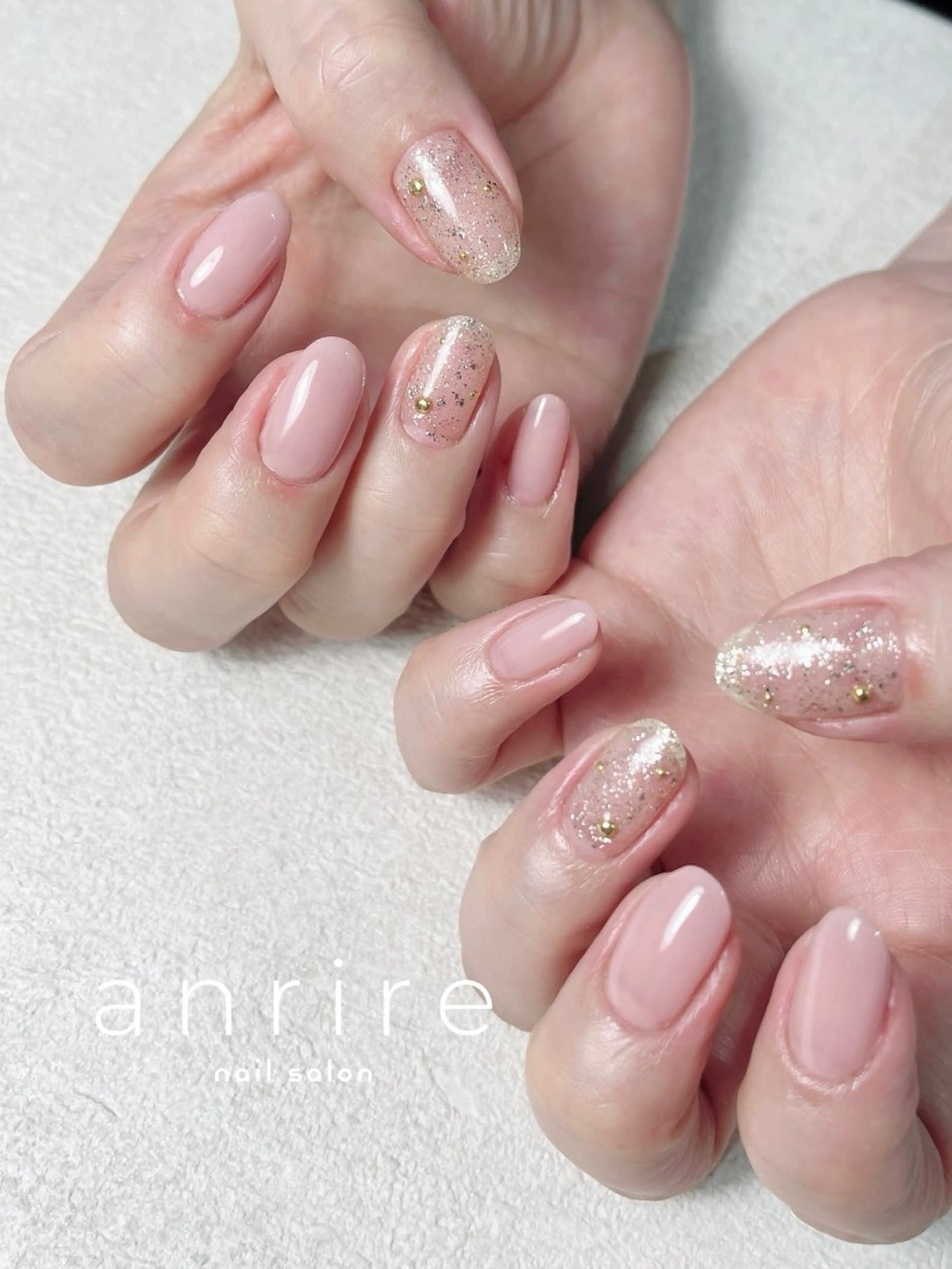 ネイル カジュアル ジェルネイル キラキラネイル ラメ(グリッター) オフィスネイル ハンドネイル nail salon anrire〜アンリール〜所属・nailsalon anrireのネイルデザイン