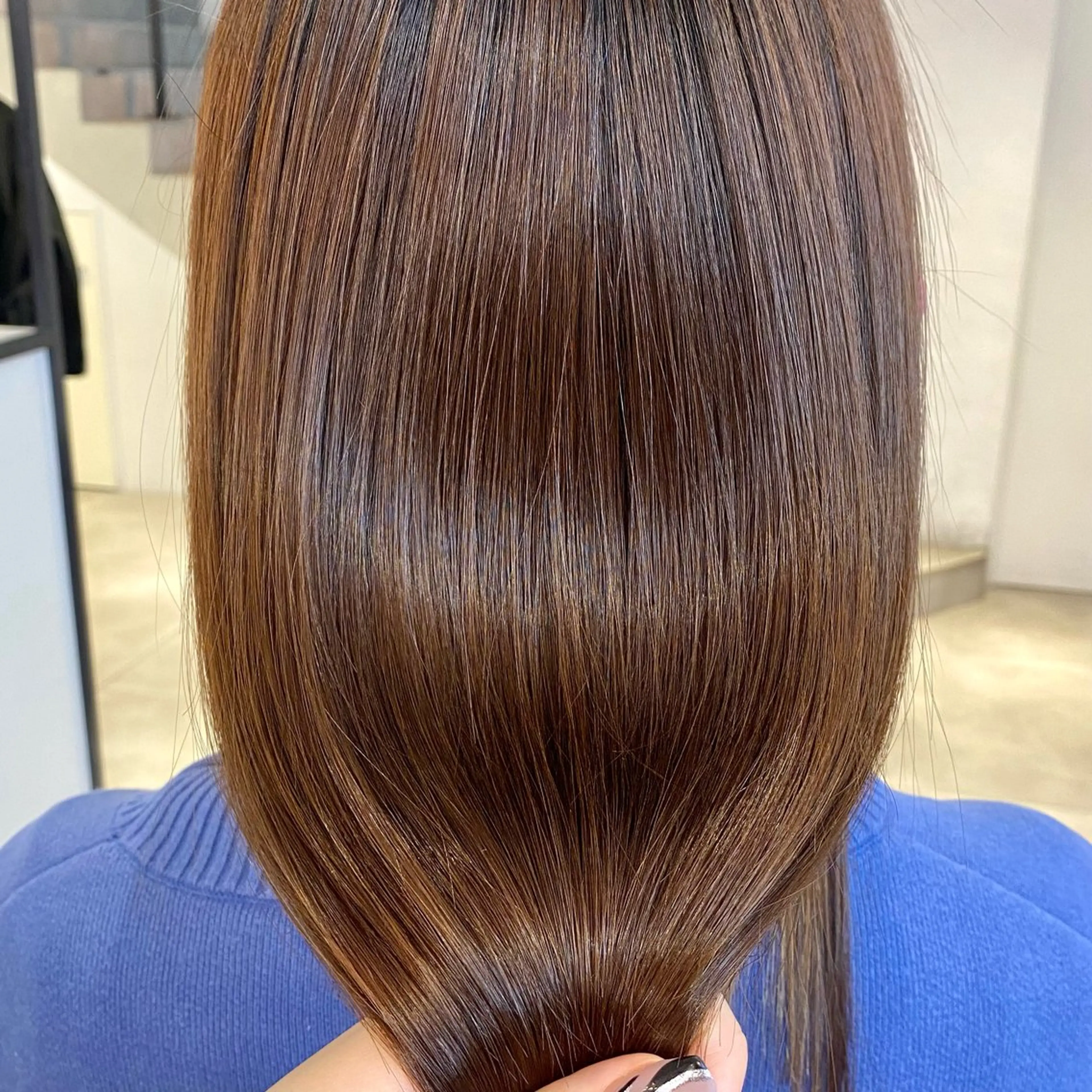 セミロング カラー 酸性ストレート・ メンズ  三原 楊子のヘアスタイル