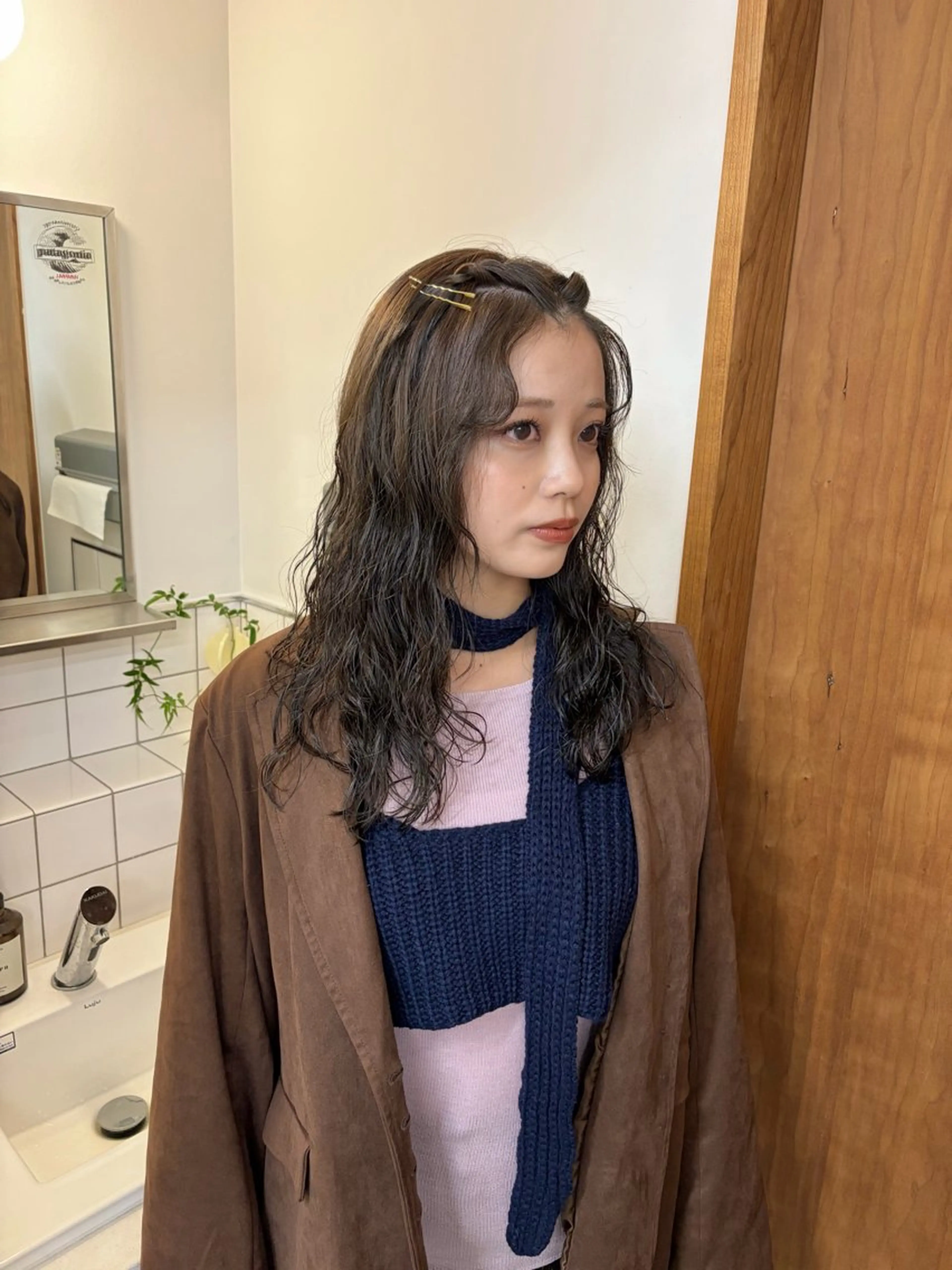 カラー ベージュカラー オリーブベージュ 藤原 あかりのヘアスタイル