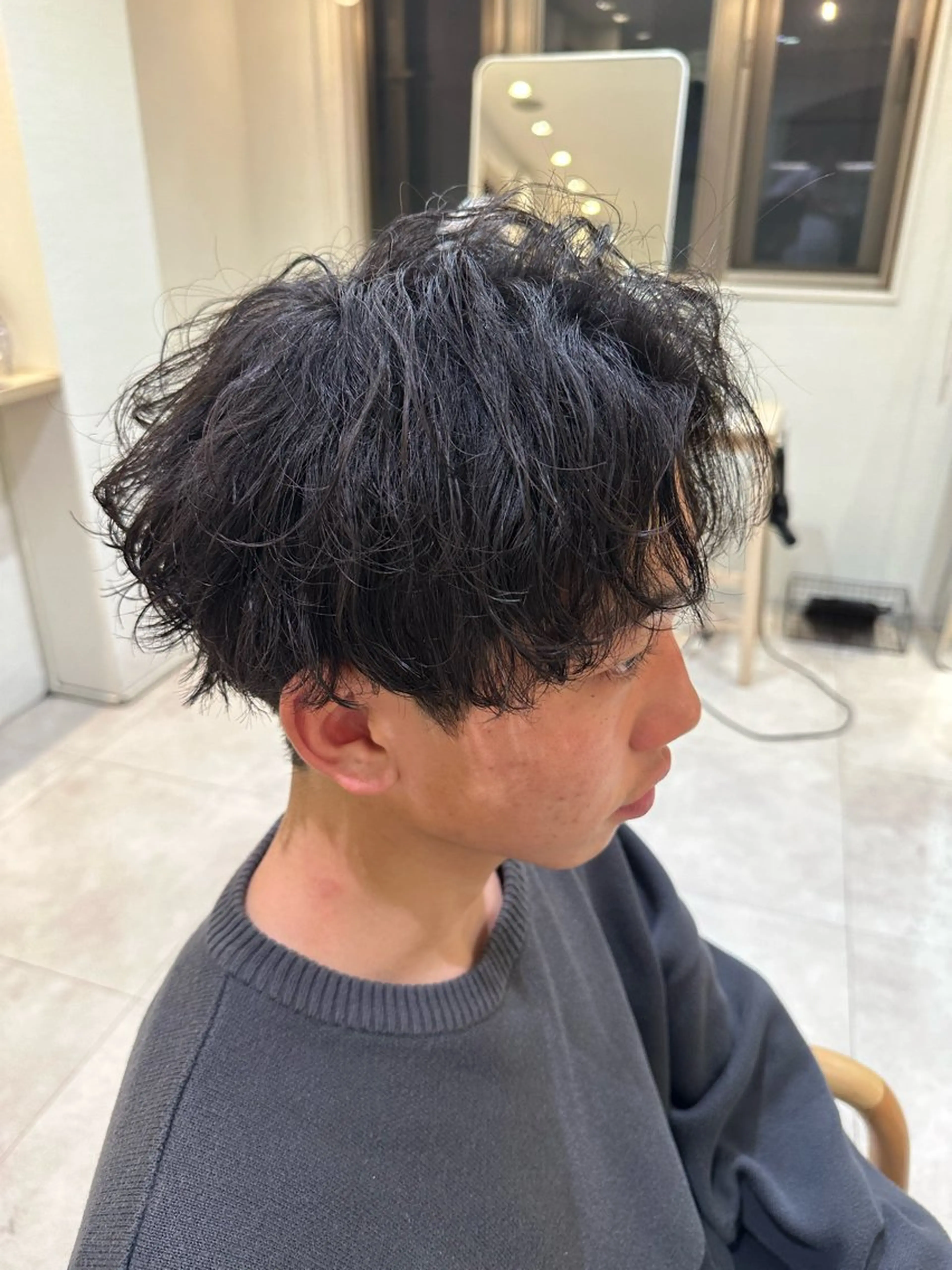 ショート パーマ メンズ マッシュ メンズパーマ 学生（メンズ向け） 学生 マッシュヘア カット パーマ トリートメント AI TOKYO  men's 横浜所属・【パーマの達人】 💎メンズ特化🔥徹のヘアスタイル