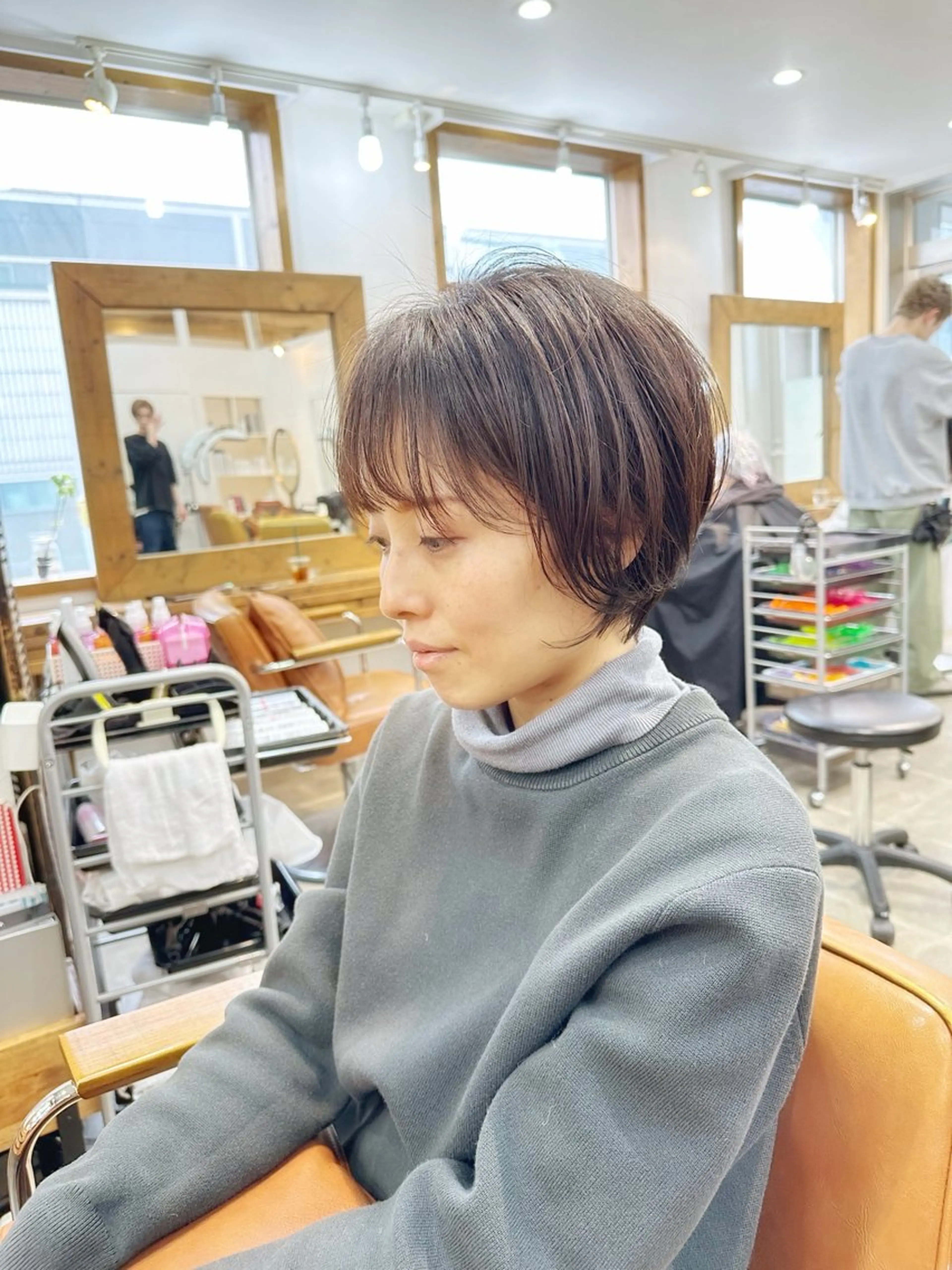 ショート ショートボブ ハンサムショート ボブ くせ毛 ショートヘア カット トリートメント newline銀座所属・🍀🍀🍀 金子涼🍀🍀🍀のヘアスタイル