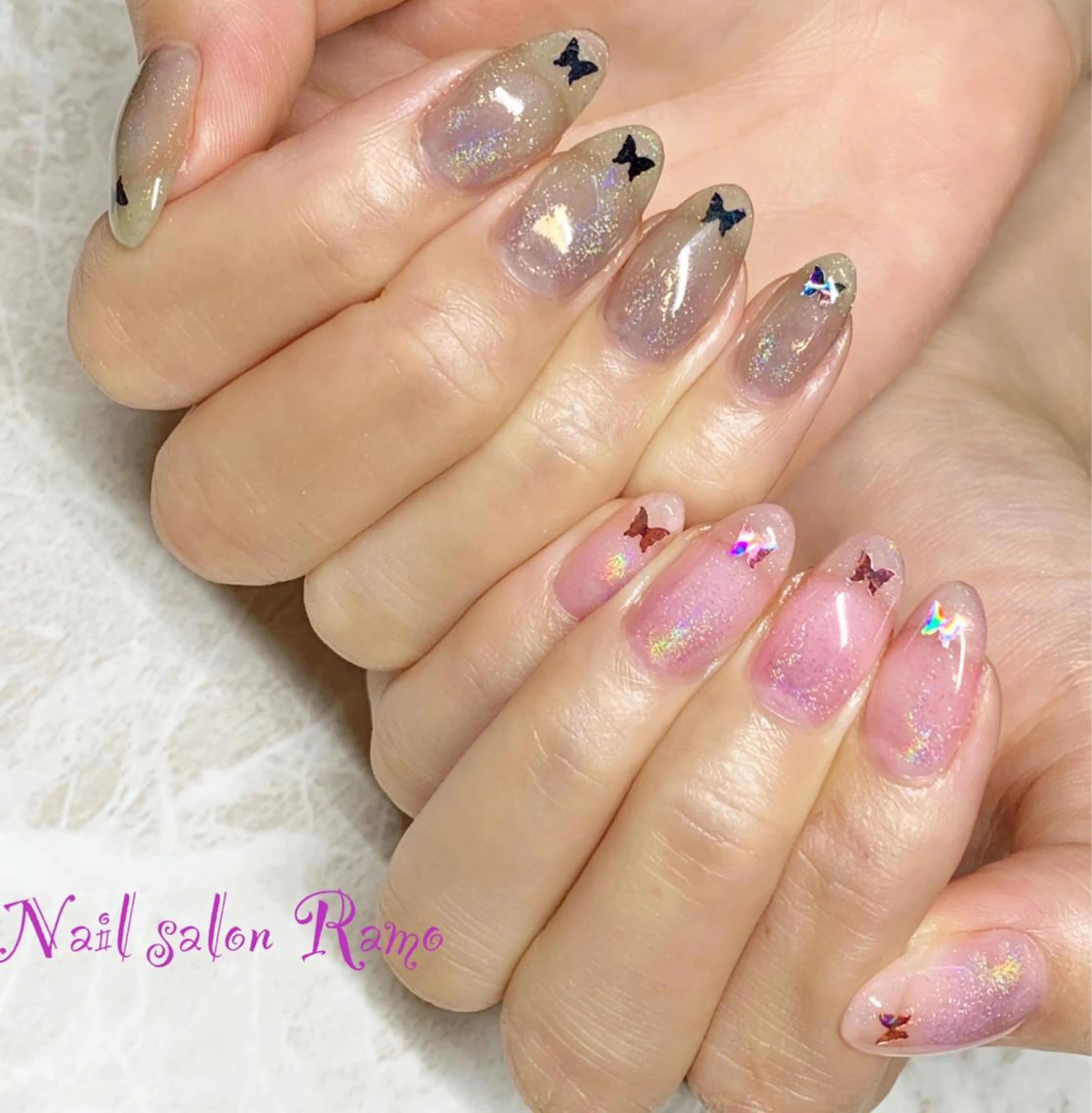 ネイル アートネイル ブルー ジェルネイル ワンカラーネイル パラジェル Nail salon Ramo所属・松田 祥子のネイルデザイン