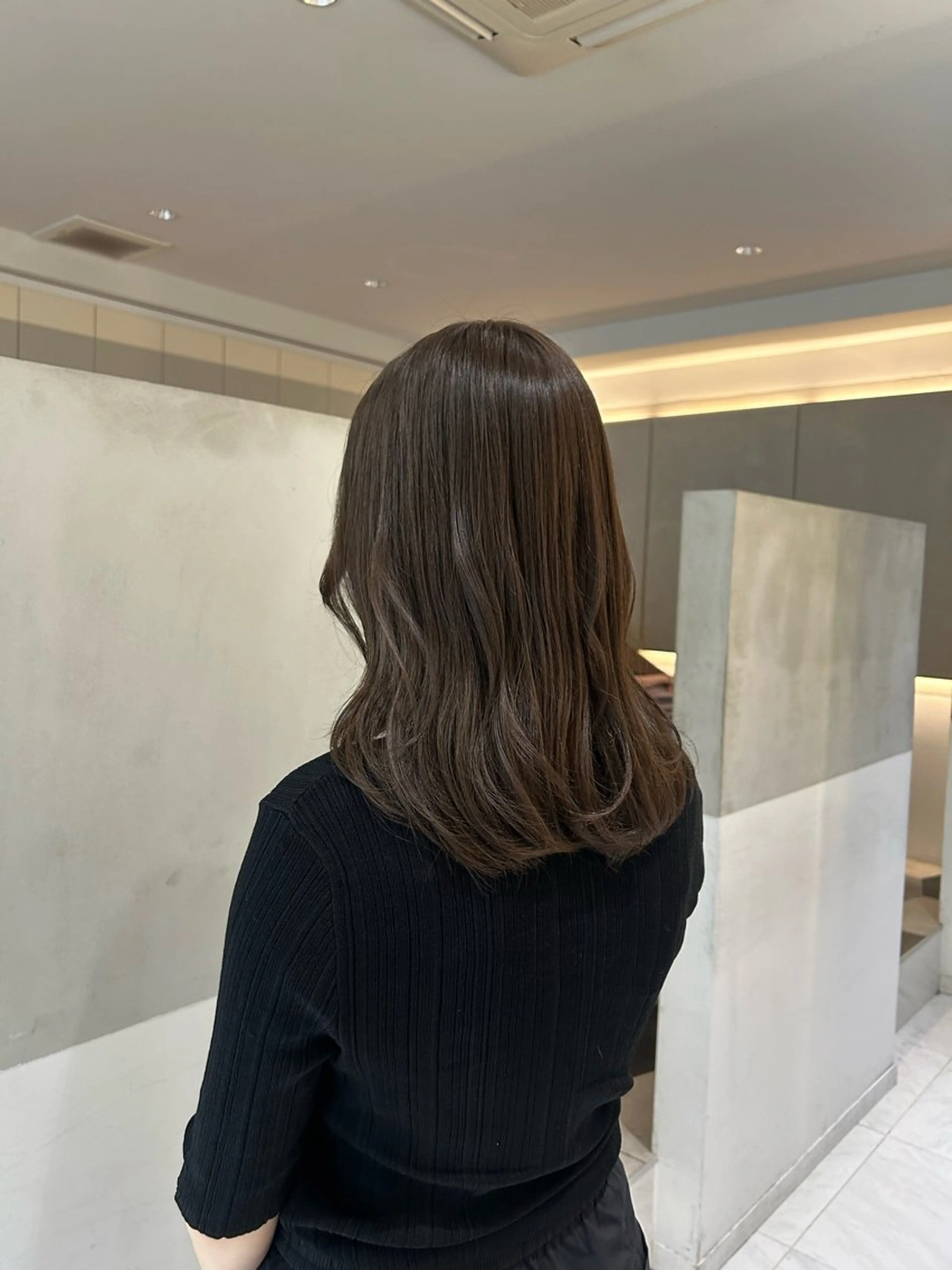 ミディアム カラー グレージュ カット ヘアカラー トリートメント ヘアセット ナチュラル/韓国💎 haruka 💎のヘアスタイル