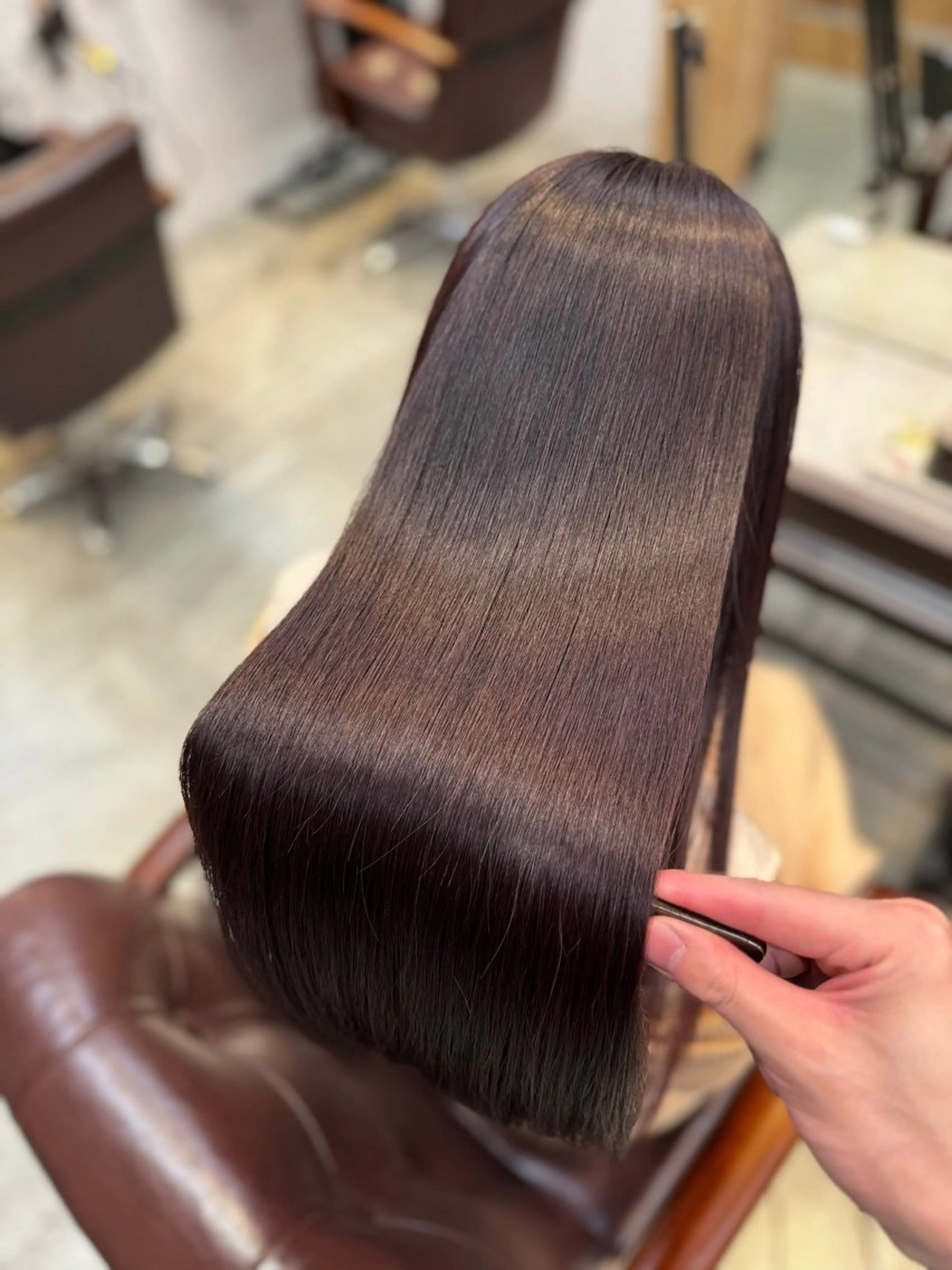 ロング カット ヘアカラー 縮毛矯正 トリートメント 韓国レイヤー×ツヤ髪 /TAICHI🤍のヘアスタイル