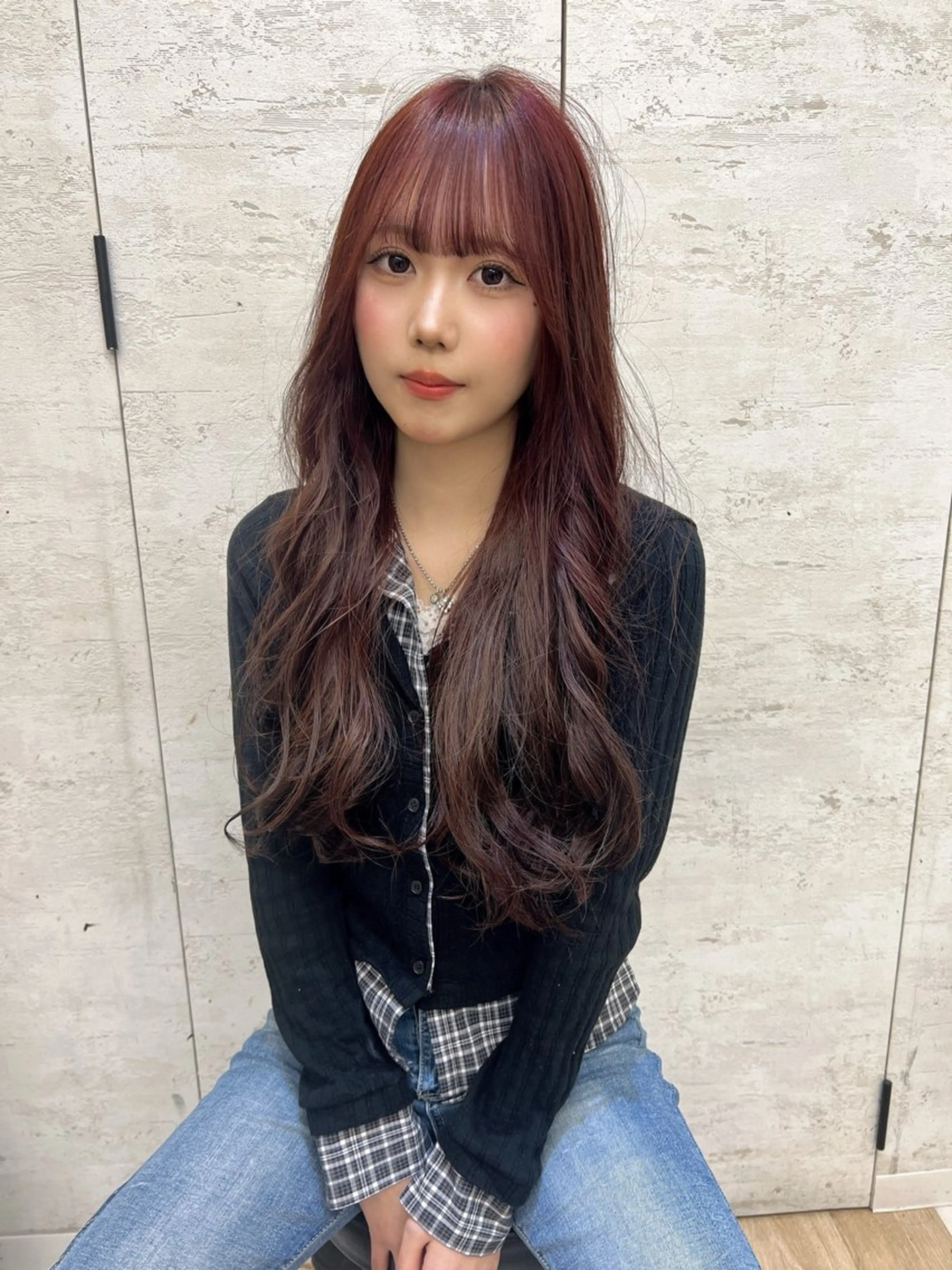 ロング 縮毛矯正/ブリーチ なしダブルカラー輝希のヘアスタイル