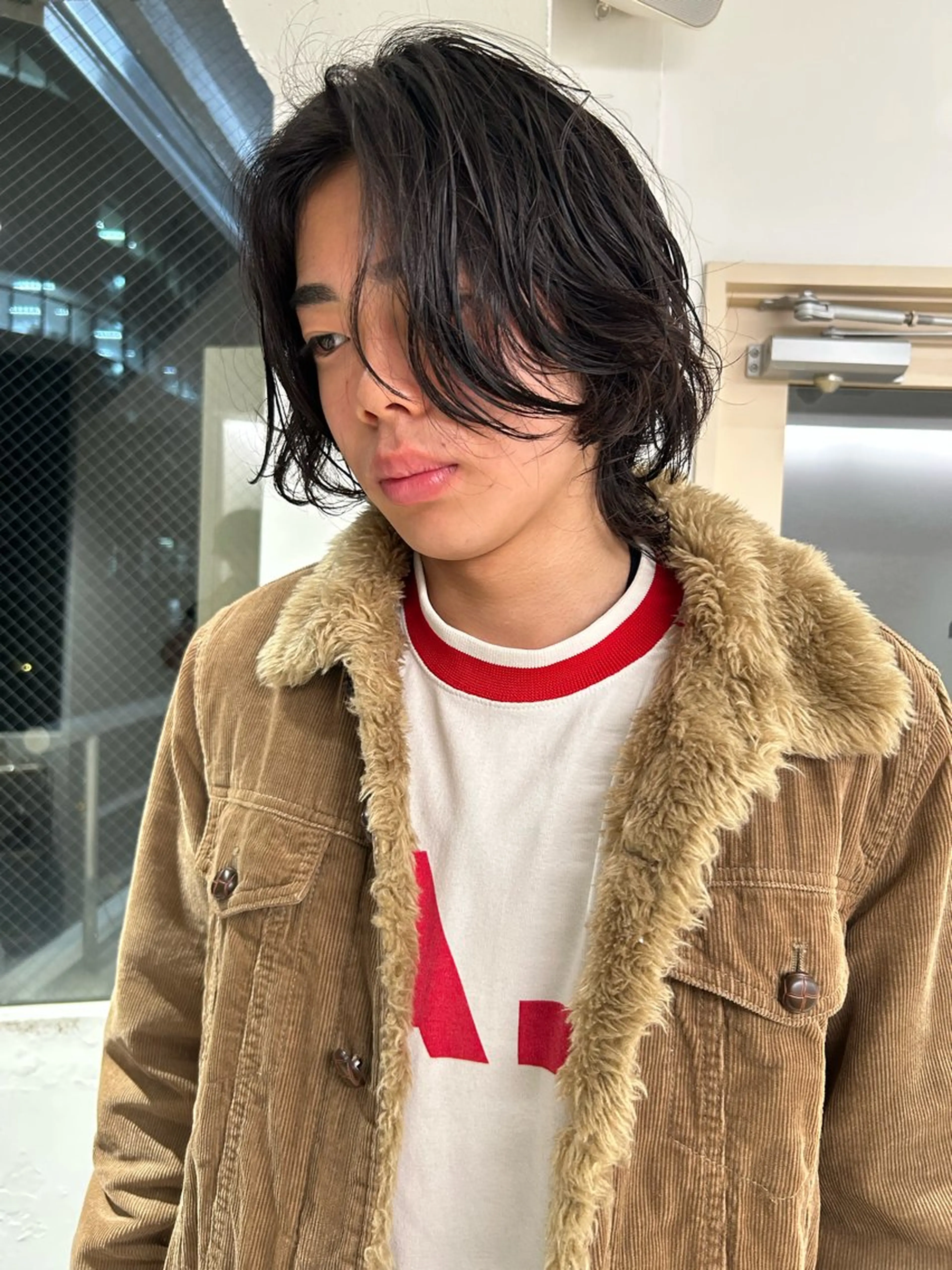 ミディアム カット パーマ ケアパーマ/ケアブリ ーチdaisukeのヘアスタイル