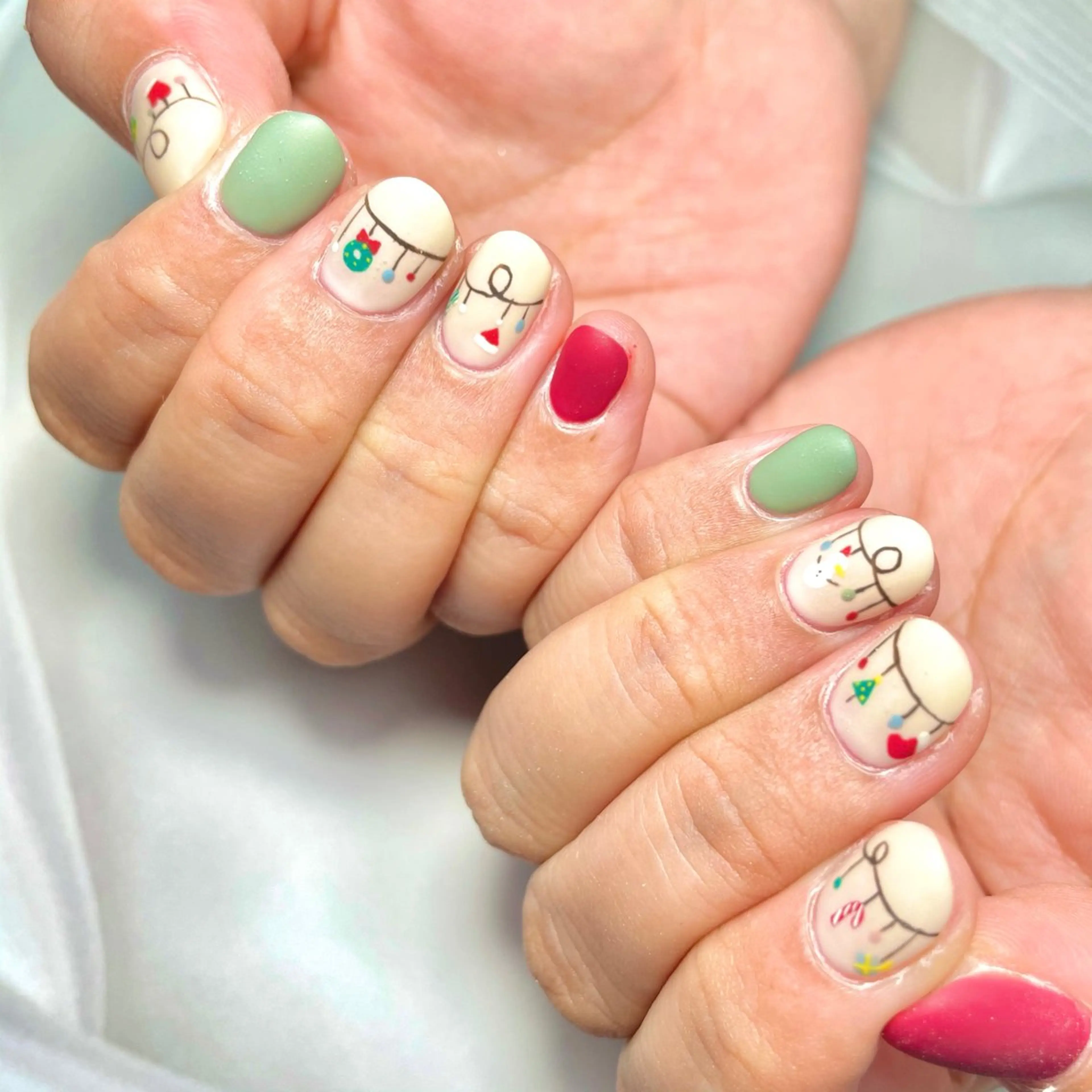 ネイル 持ち込み 冬ネイル クリスマス Oracion Nailのネイルデザイン