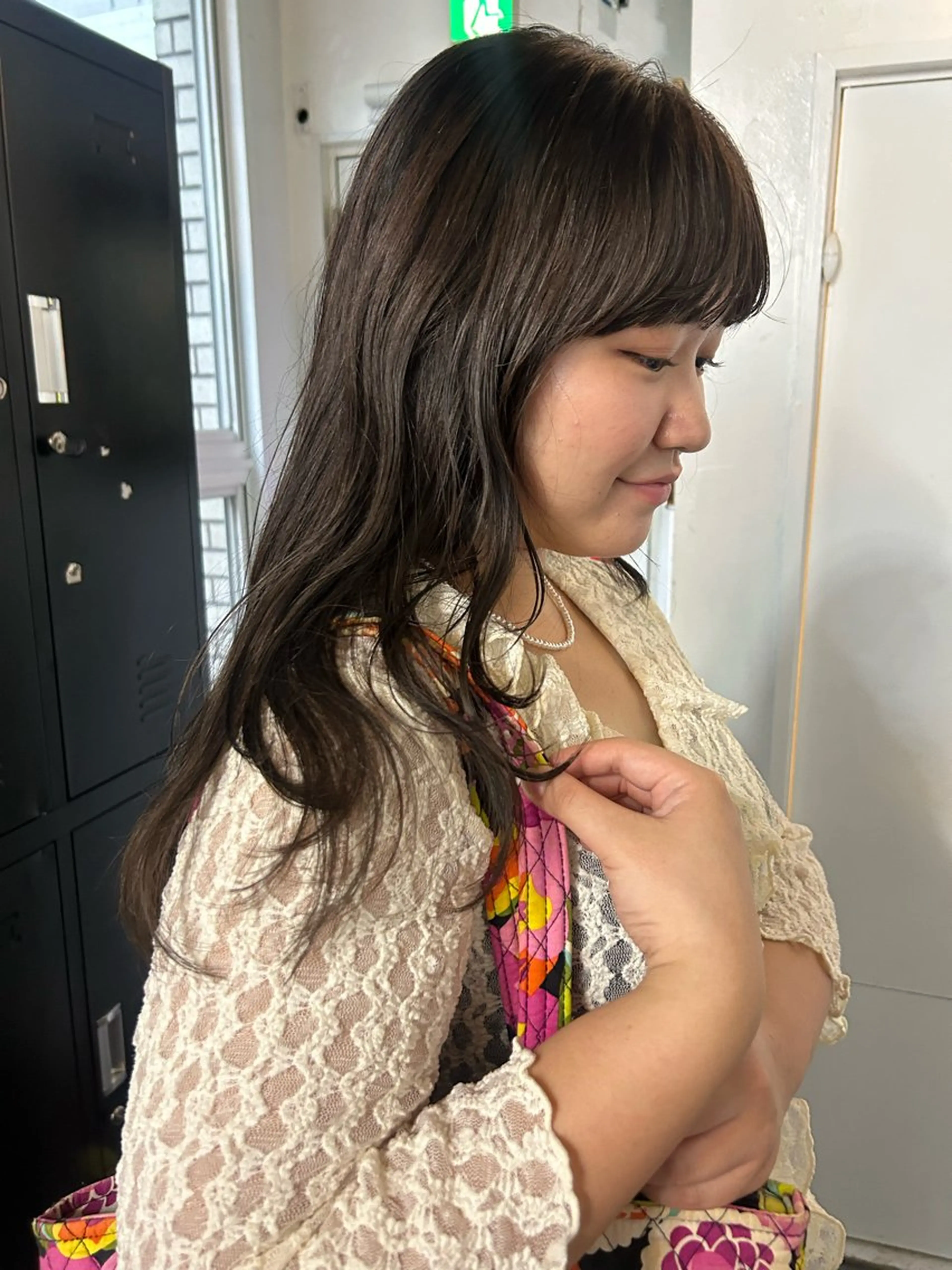 ロング カラー レイヤーカット 小川真歩/パーマ /暖色オリーブのヘアスタイル