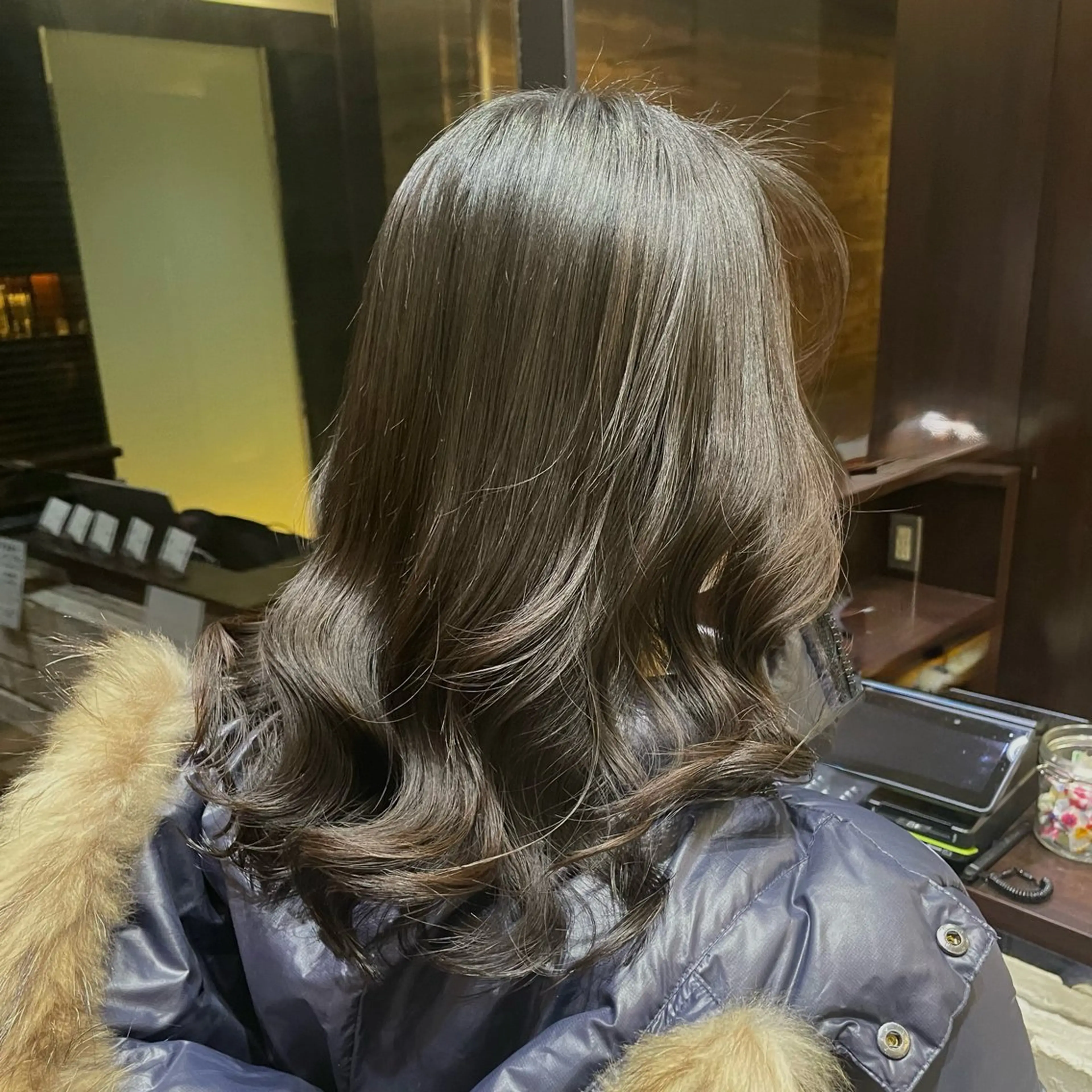 ミディアム パーマ ミディアムパーマ 韓国風ヘア デジタルパーマ パーマ 韓国風/コテ巻き風 パーマ/表参道/るいのヘアスタイル