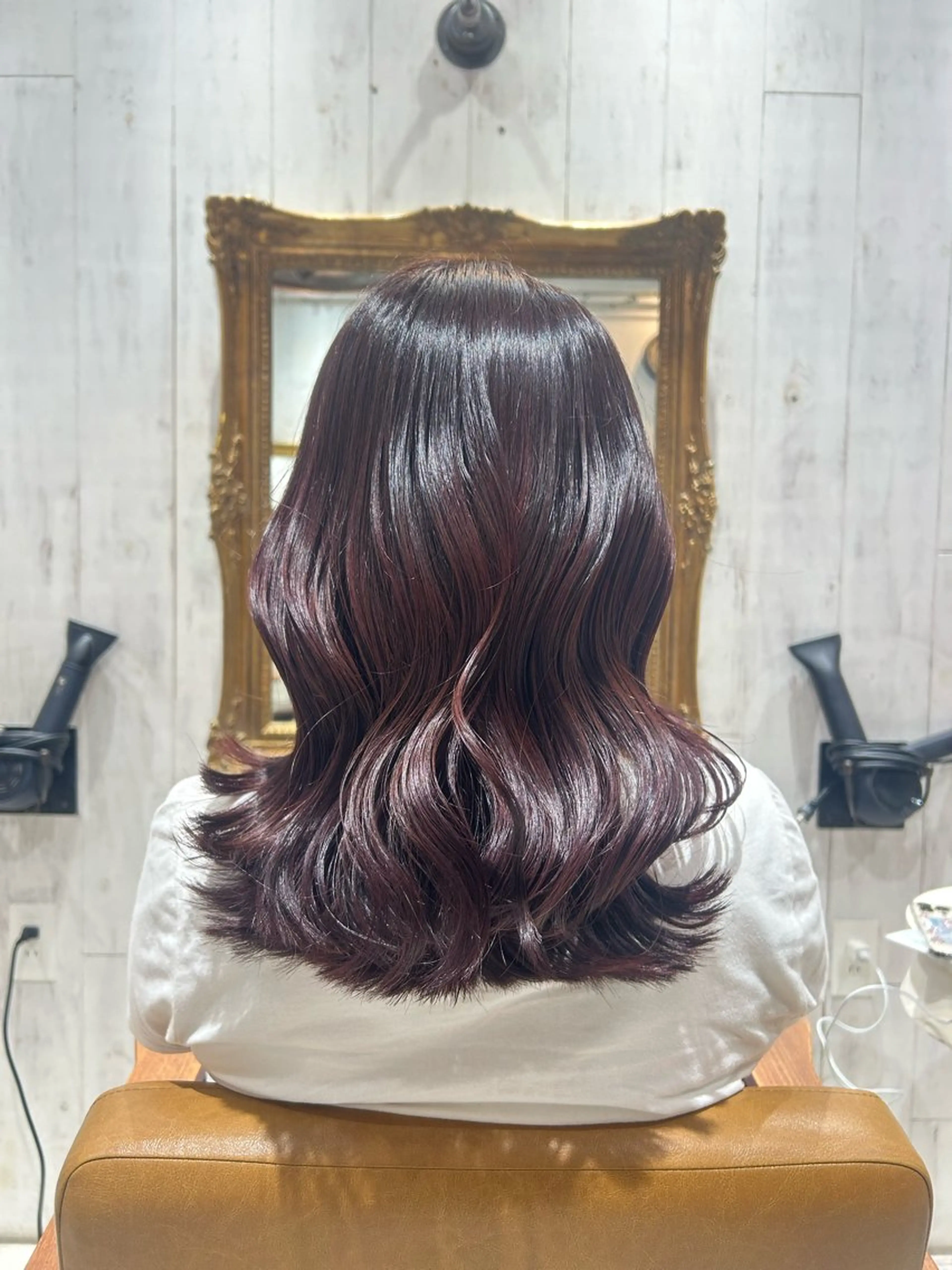 セミロング カラー ヘアアレンジ ヘアカラー re view 日和のヘアスタイル