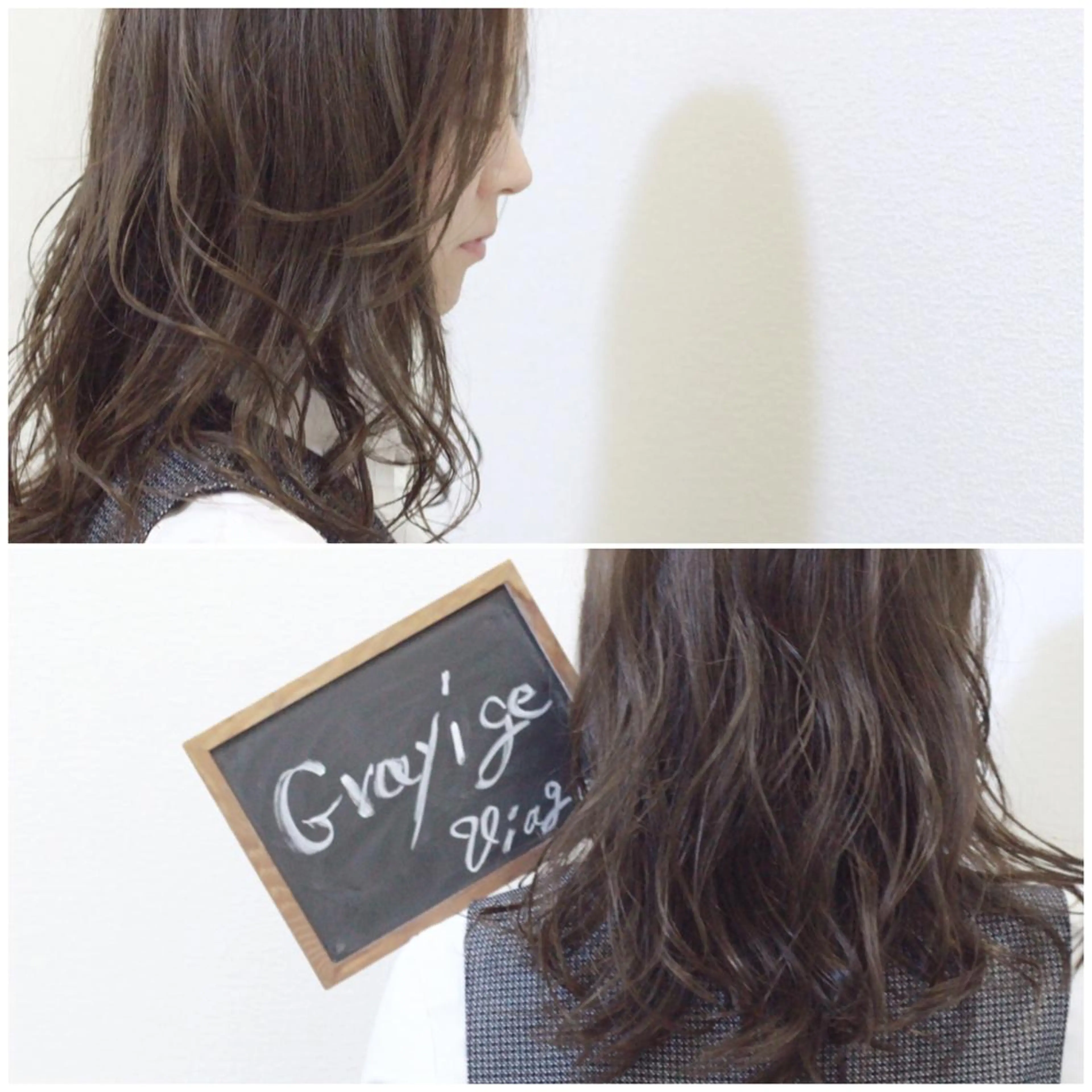 セミロング カラー グレージュ ハイライトカラー ハイライト Viage （ビアージュ）のヘアスタイル