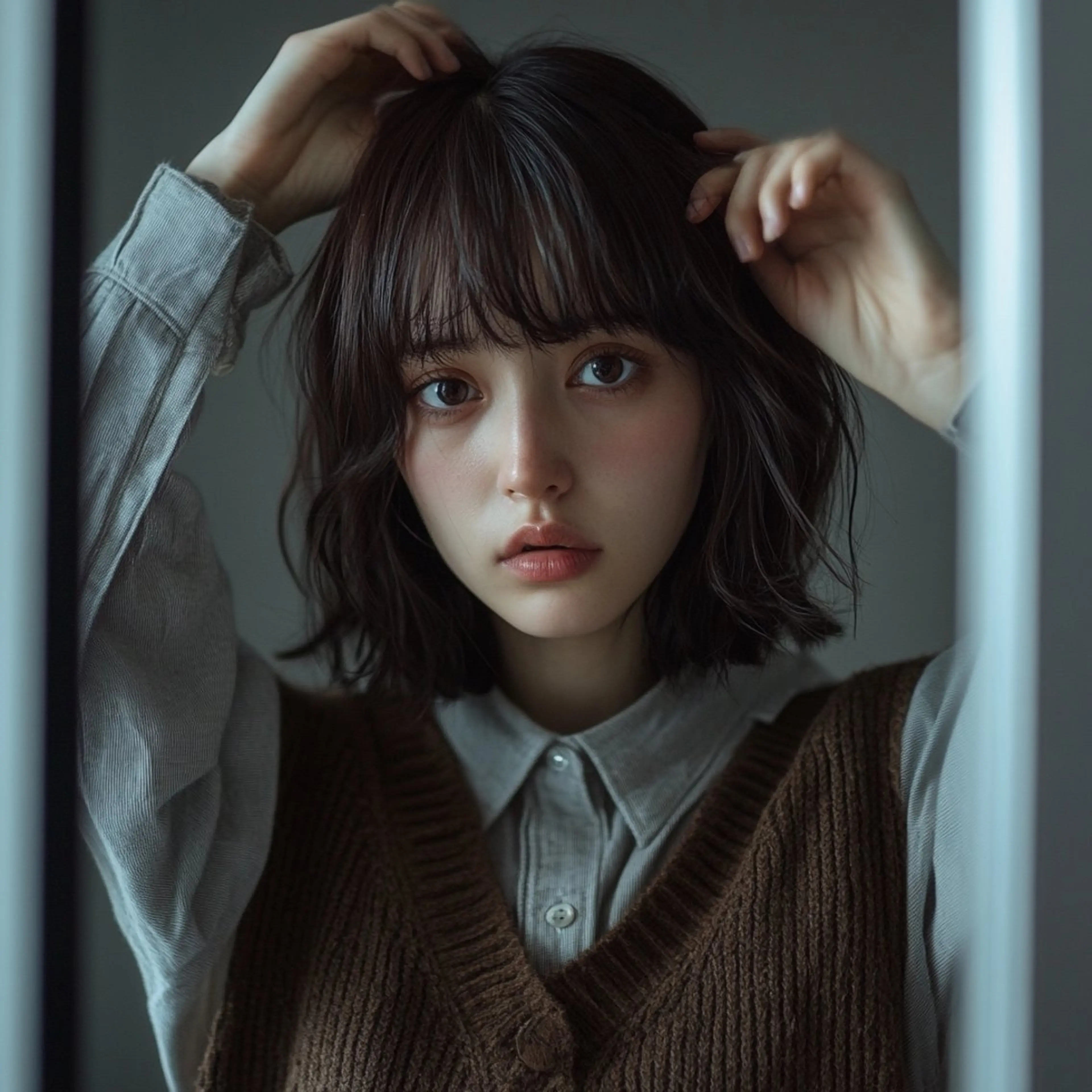 ミディアム パーマ ハイトーン×髪質改善 Gran Luciaのヘアスタイル