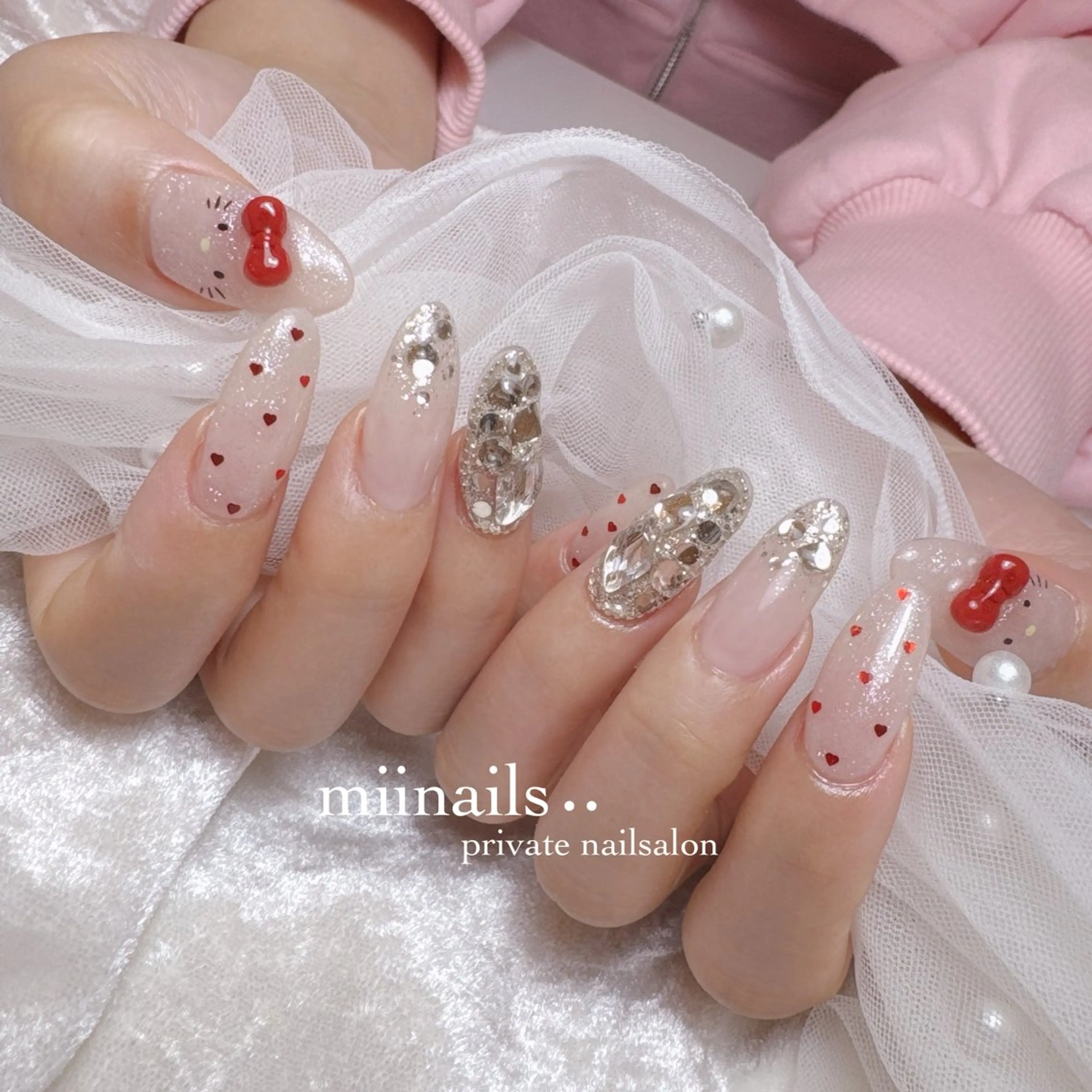 ネイル 韓国ネイル マグネットネイル ワンホンネイル ハンドネイル nailsalon miinailsのネイルデザイン