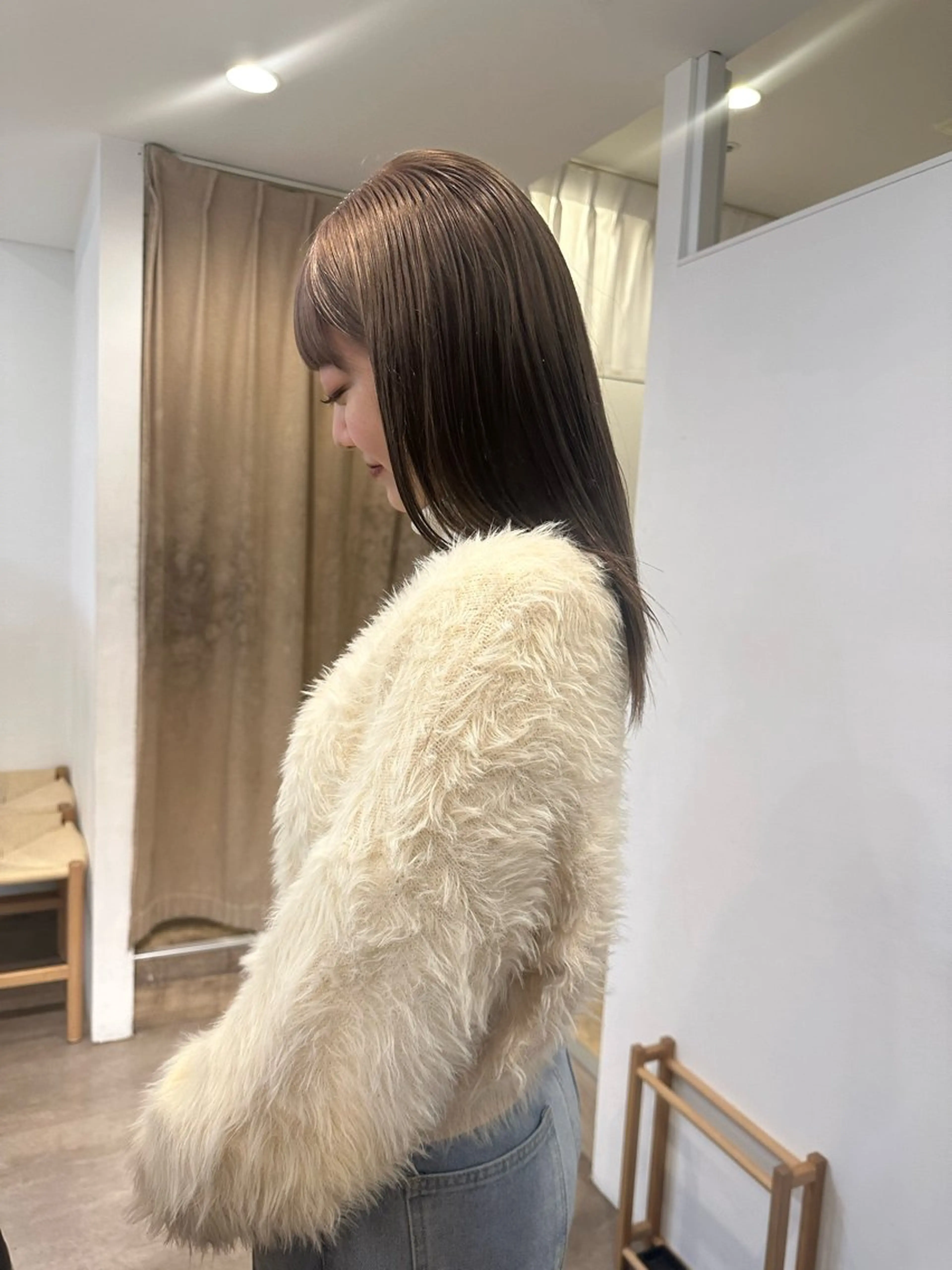 セミロング カラー ヘアカラー トリートメント 梅田/柔らかカラー/ オオハシ リナコのヘアスタイル