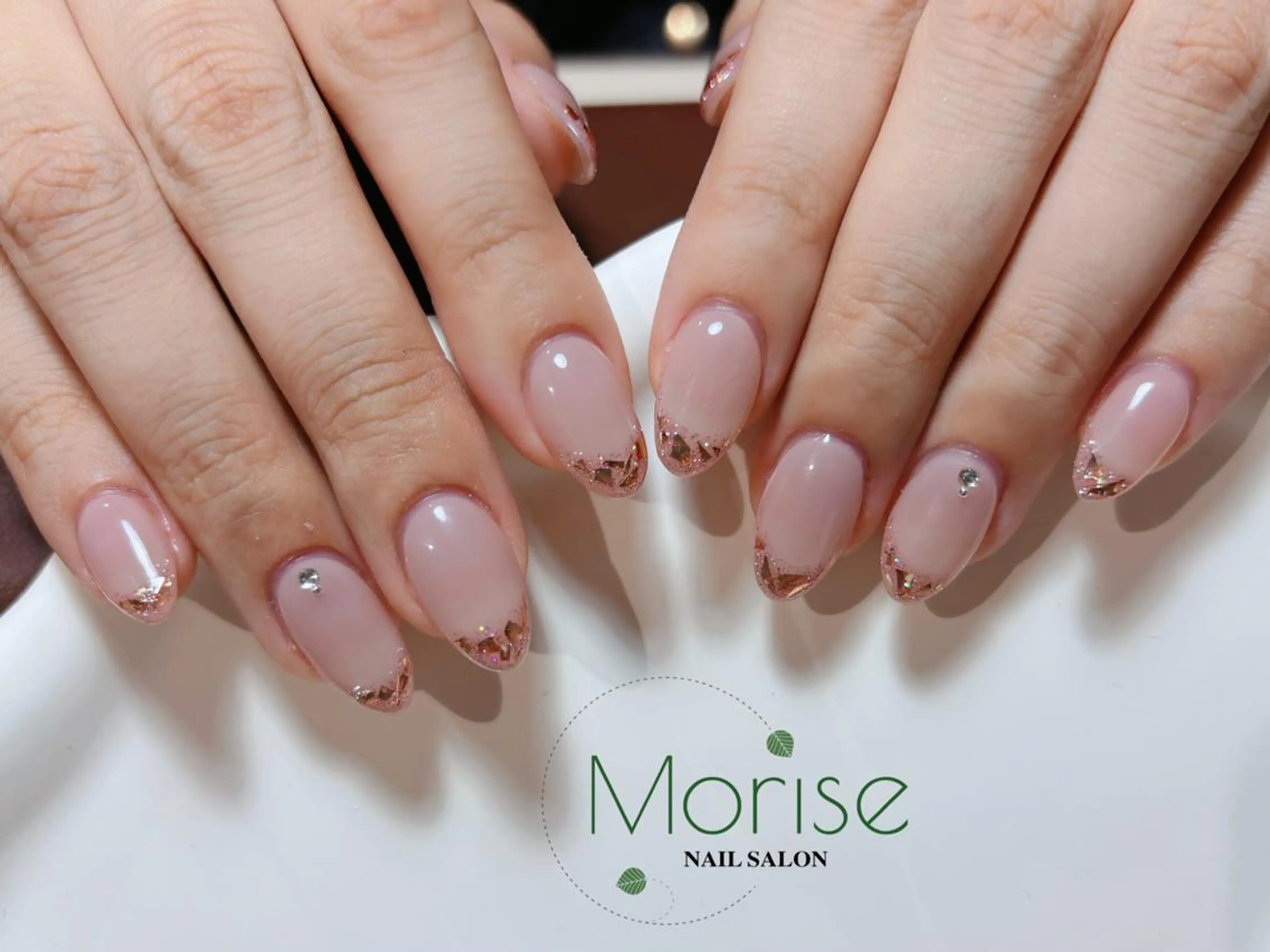 ネイル フットネイル フレンチネイル ジェルネイル ガラスフレンチ 韓国ネイル MoriseNail 原宿店のネイルデザイン