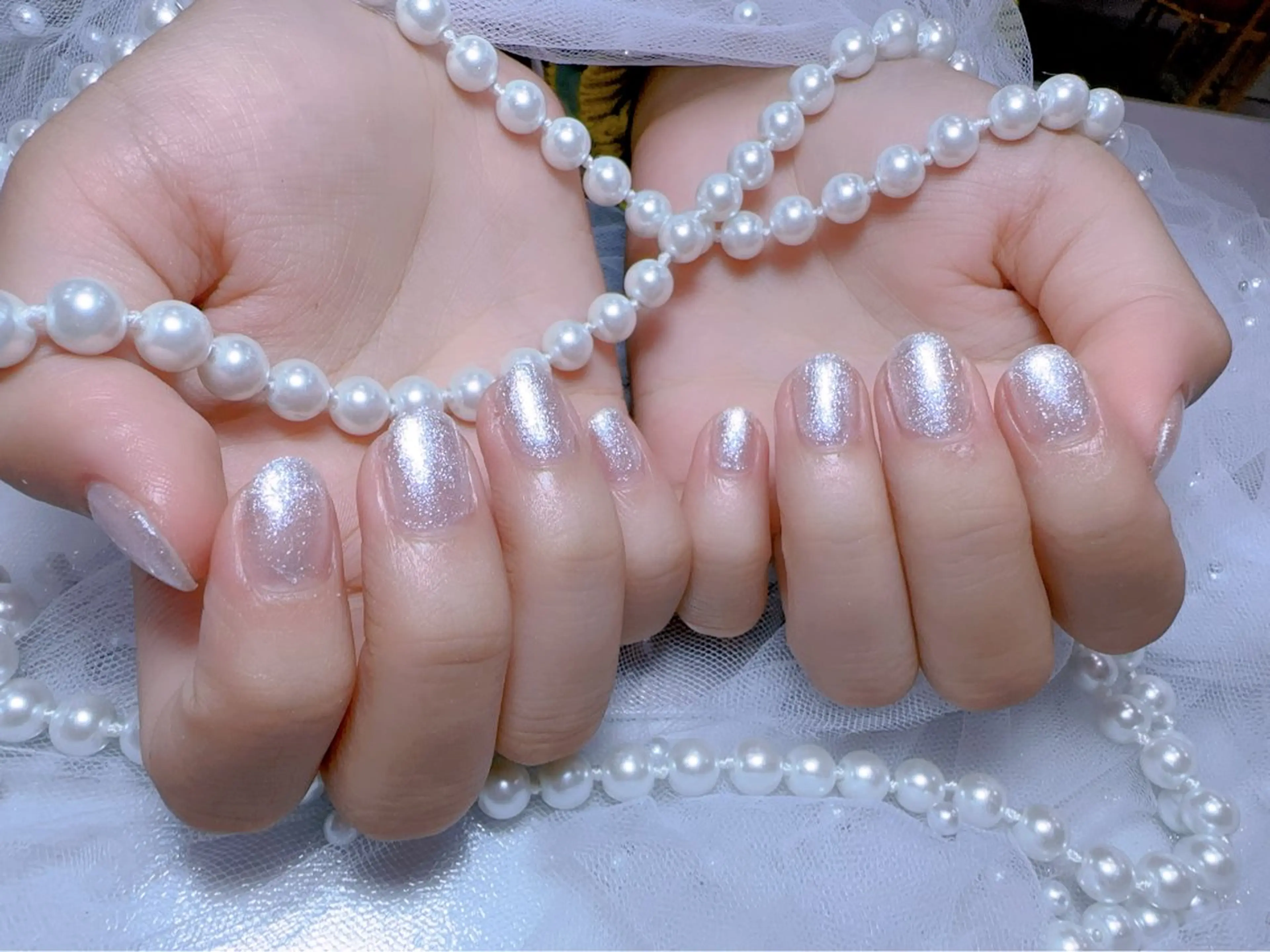 ネイル アートネイル フラッシュネイル フレンチネイル ガラスフレンチ グラデーション You&Me Miyuのネイルデザイン