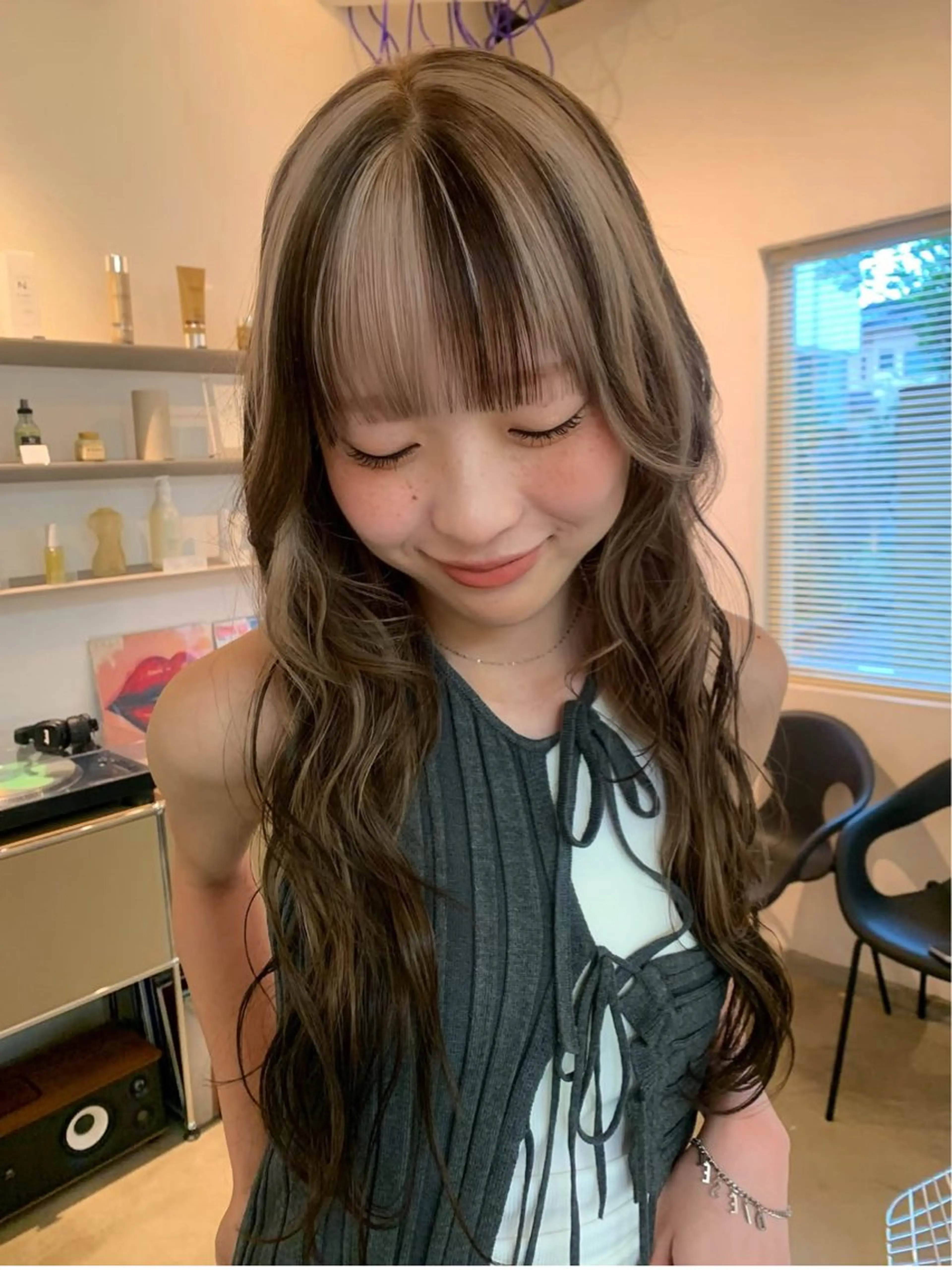 ロング カラー デザインカラー ヘアカラー Ravo所属・キラ/ハイトーン/ 福岡美容室のヘアスタイル