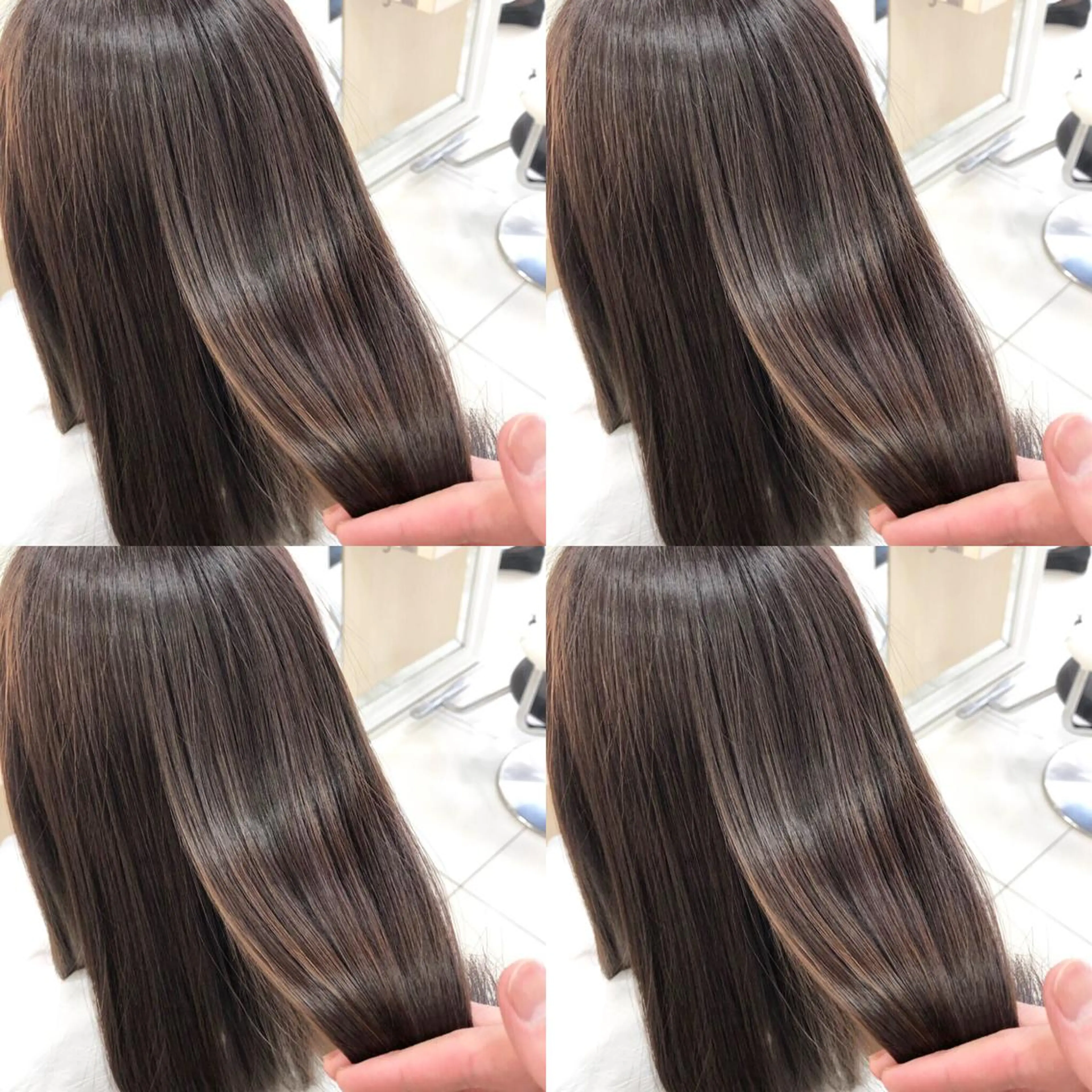 ロング アッシュ 学生 髪質改善 レイヤーカット 縮毛矯正 Ash 山田 勇太のヘアスタイル