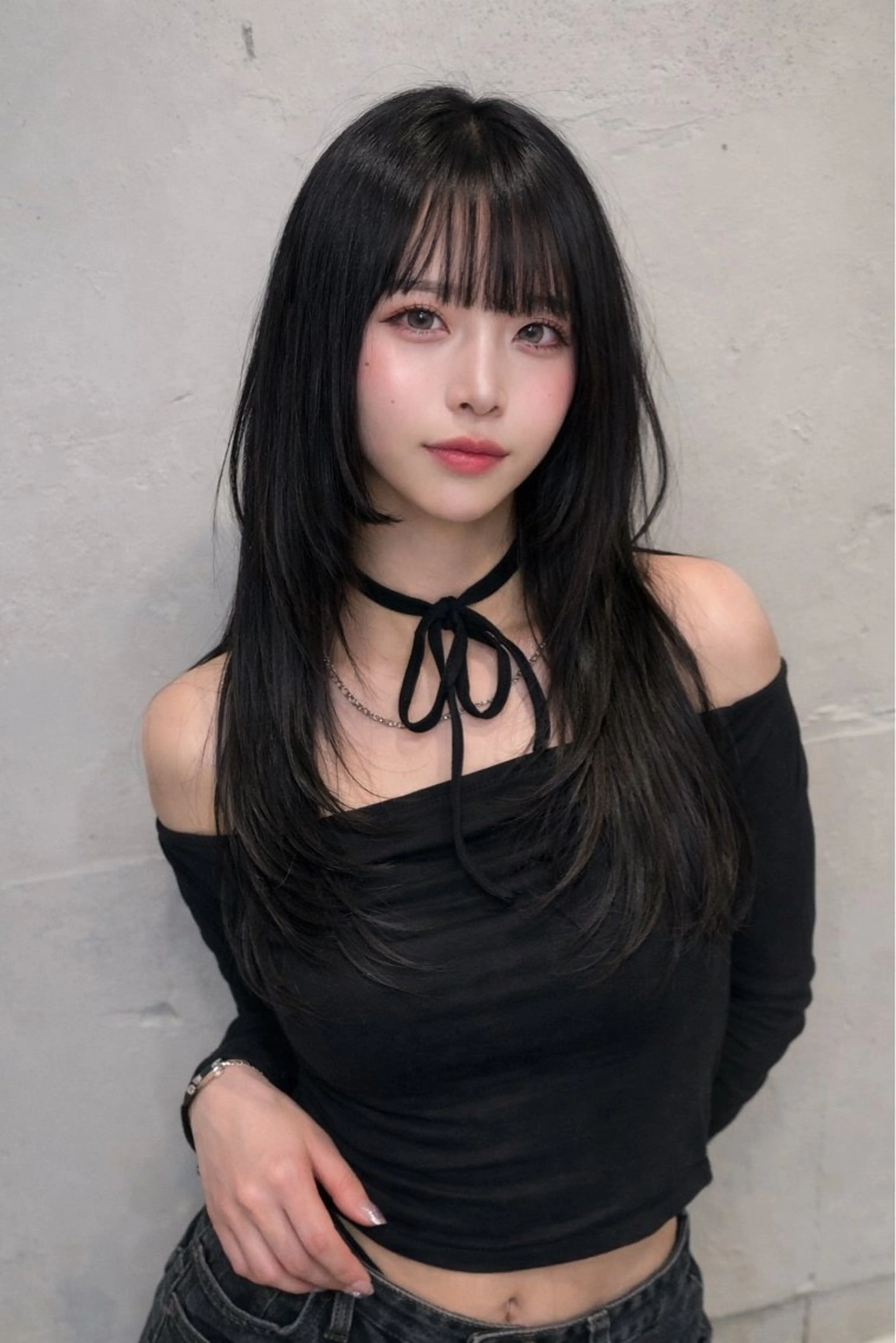 ロング カラー ヘアアレンジ カット ヘアカラー トリートメント ヘッドスパ ヘアセット 韓国レイヤーカット /韓国トレンドカラーのヘアスタイル