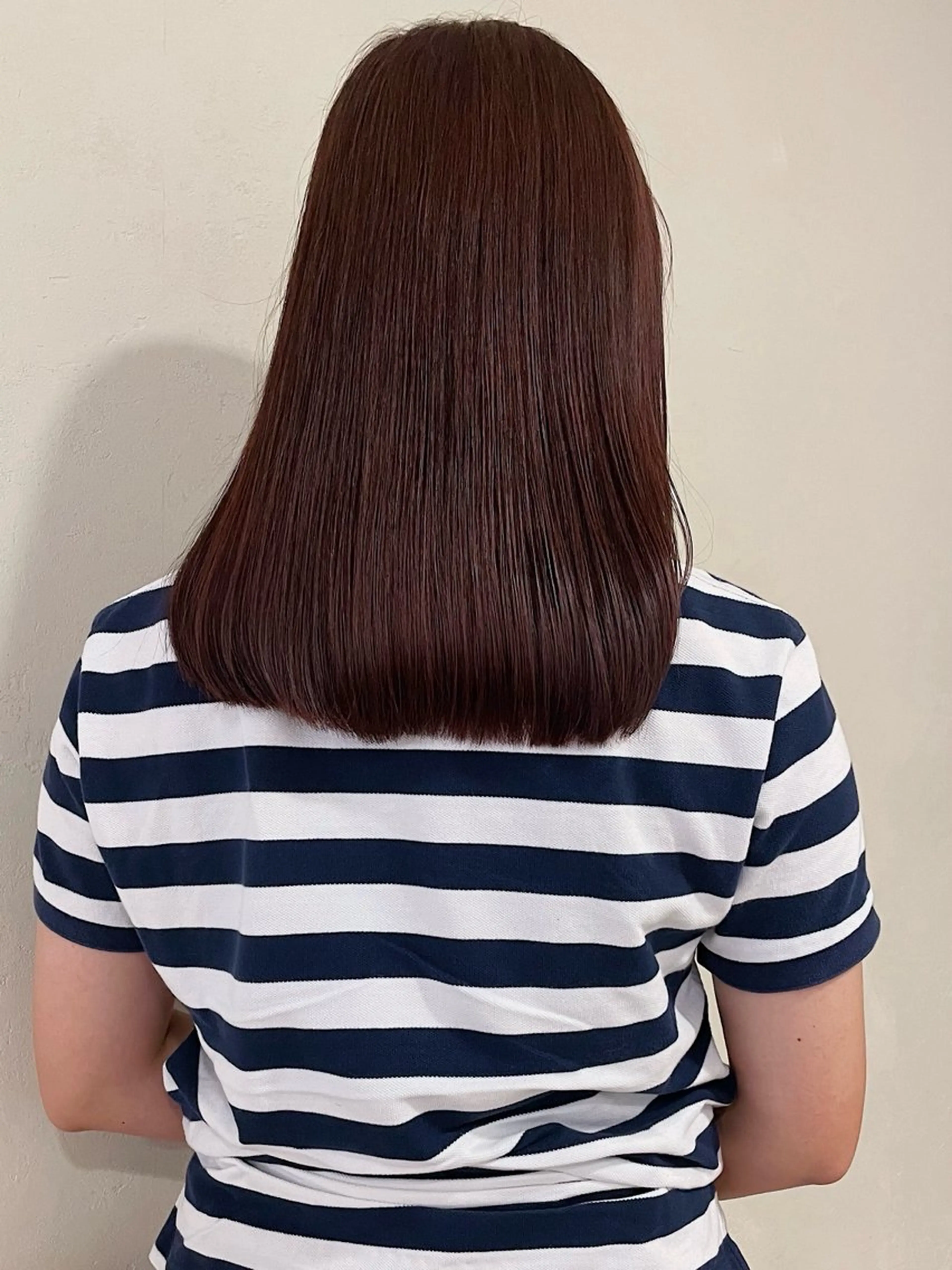 ミディアム 髪質改善 カット ヘアカラー トリートメント 大阪/梅田すぐ /パーマ落とし専門店のヘアスタイル