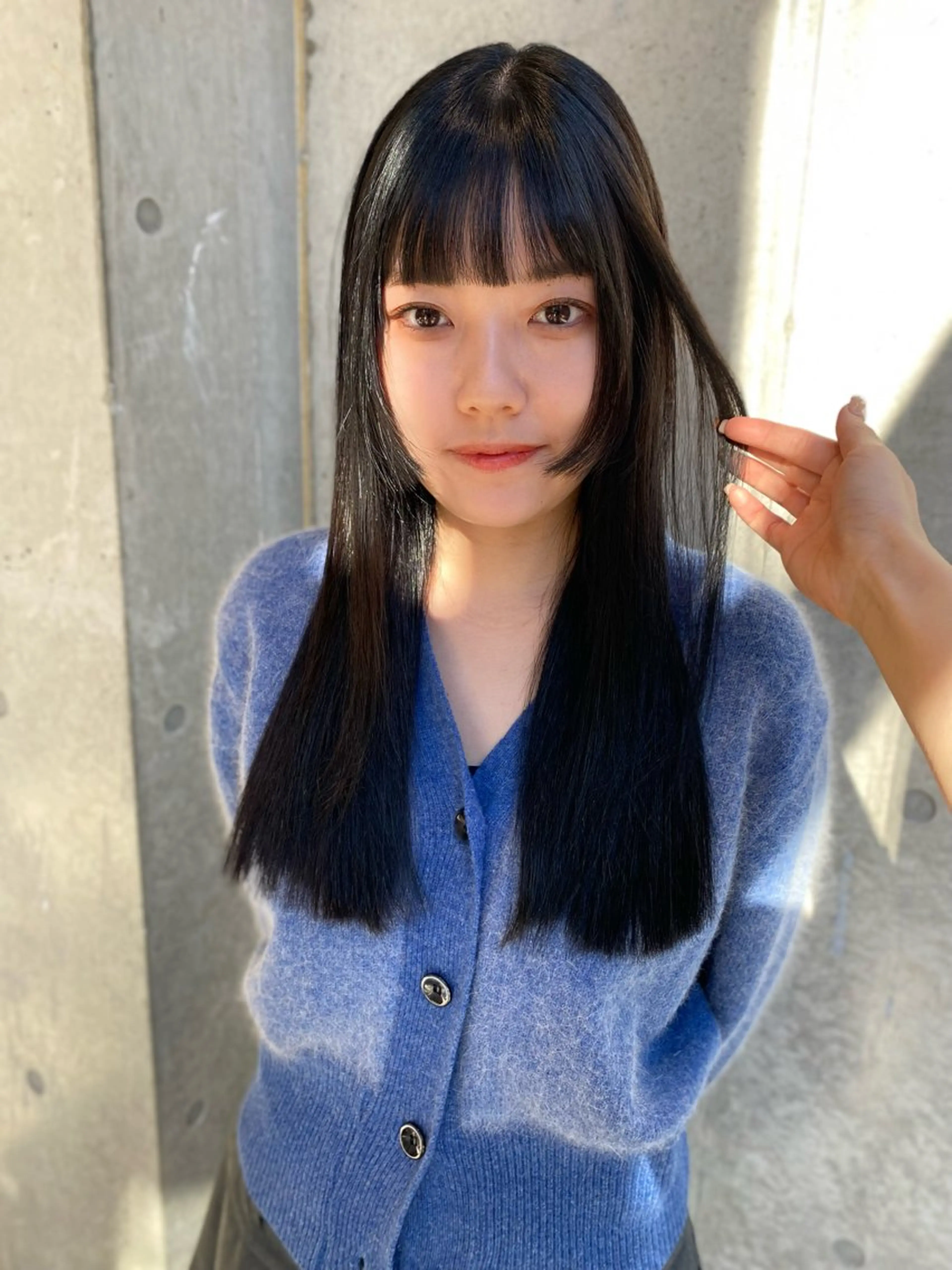 ロング カラー 黒髪 髪質改善 縮毛矯正 トリートメント カット 縮毛矯正 レイヤー/柔色 カラー/SAkiのヘアスタイル