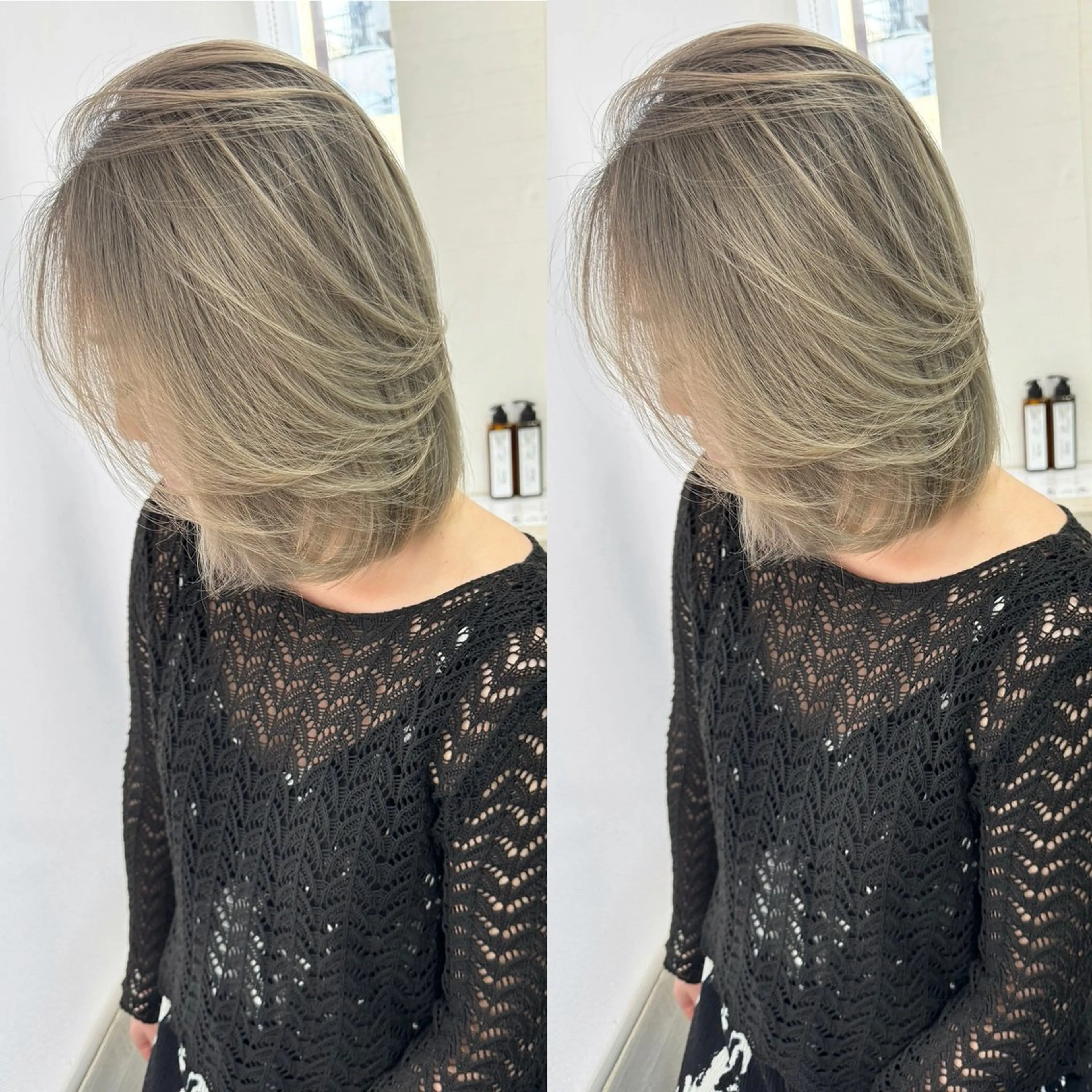 ミディアム カラー ヘアカラー トリートメント ヘアセット ヒカ/外国人風 デザインカラーのヘアスタイル