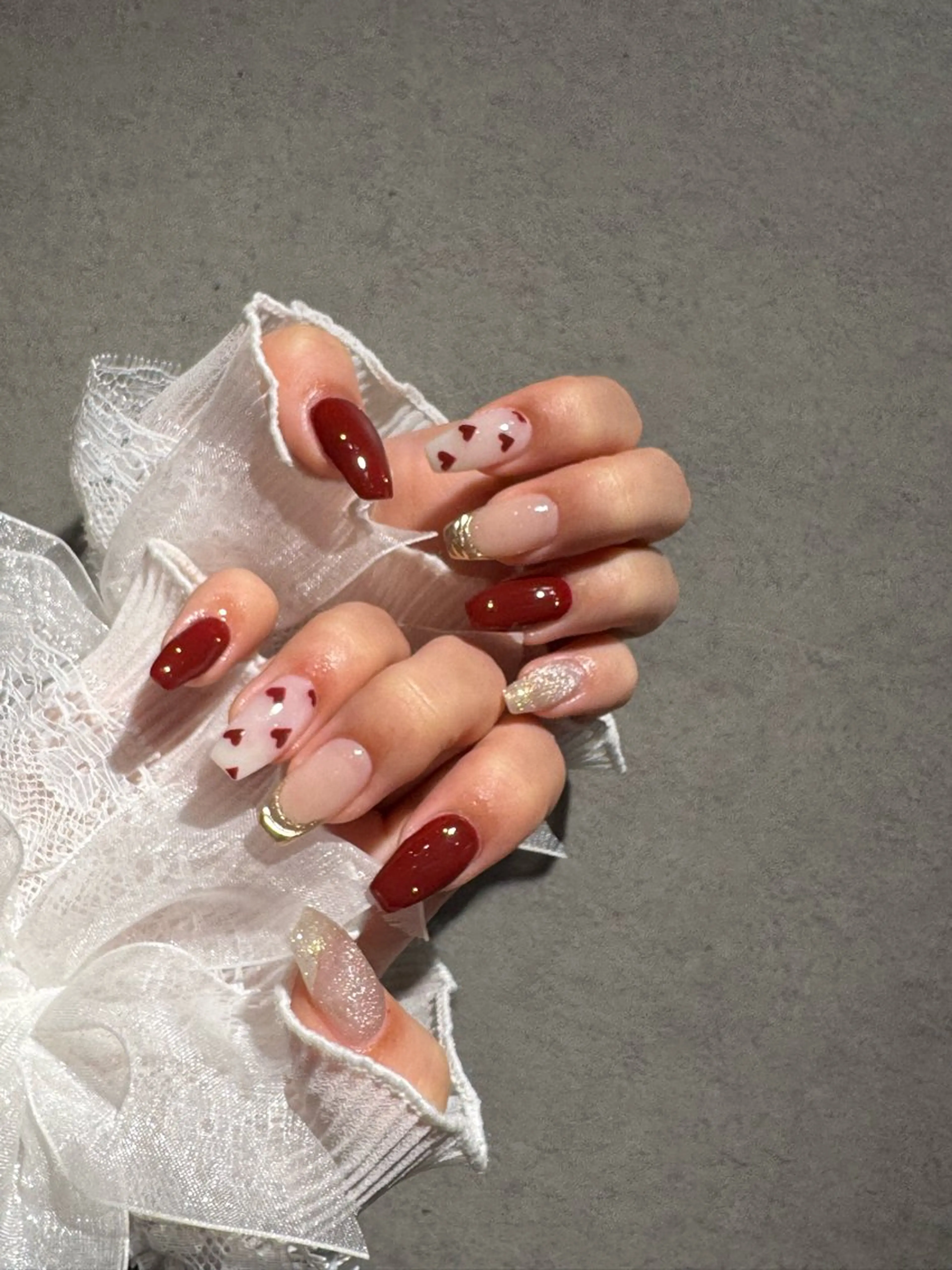 ネイル I-nailロング /ワンホン/キラキラのネイルデザイン